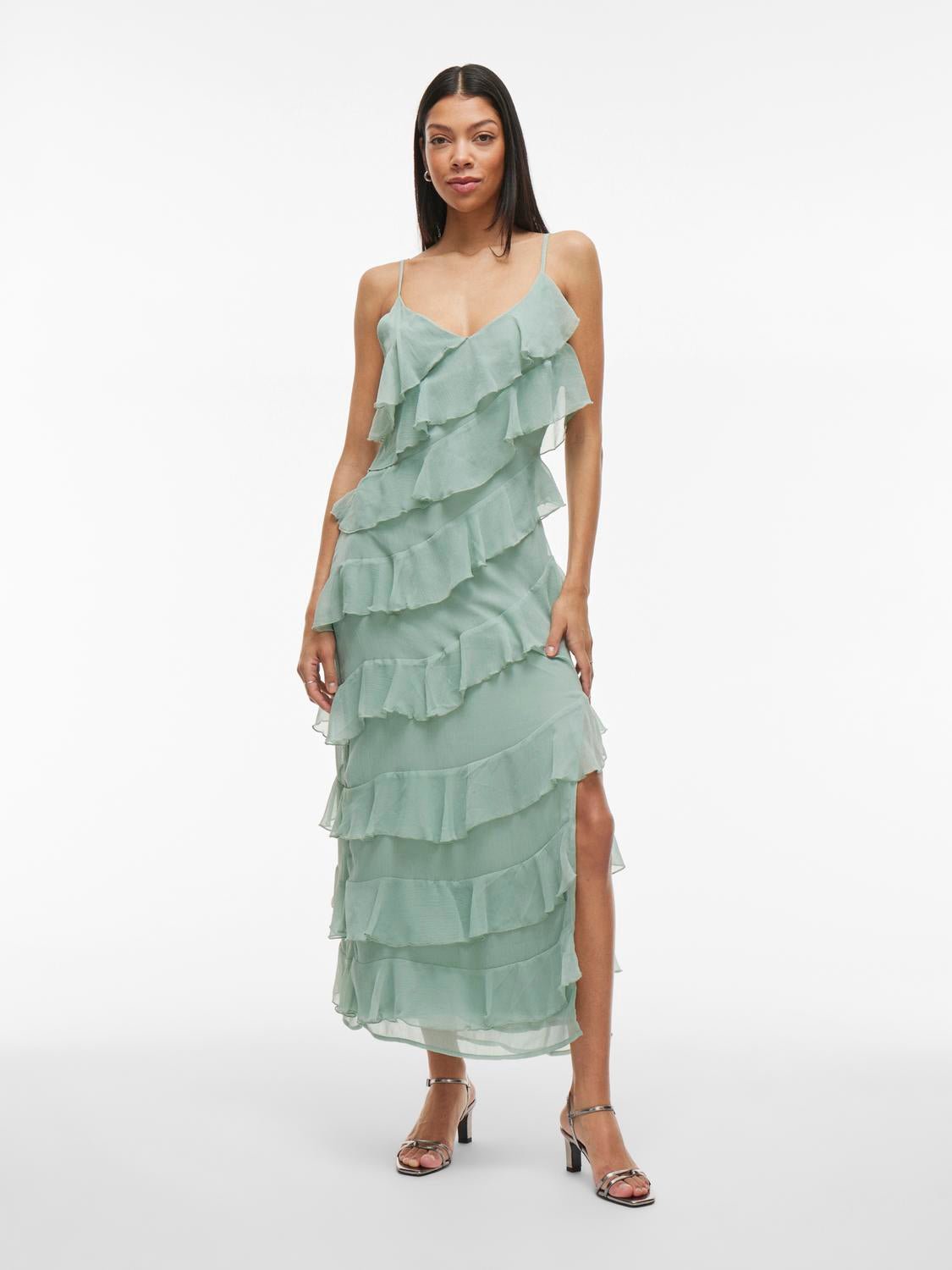 VILUNA Midi Dress - Green Milieu - VERO MODA & VILA Bergvik