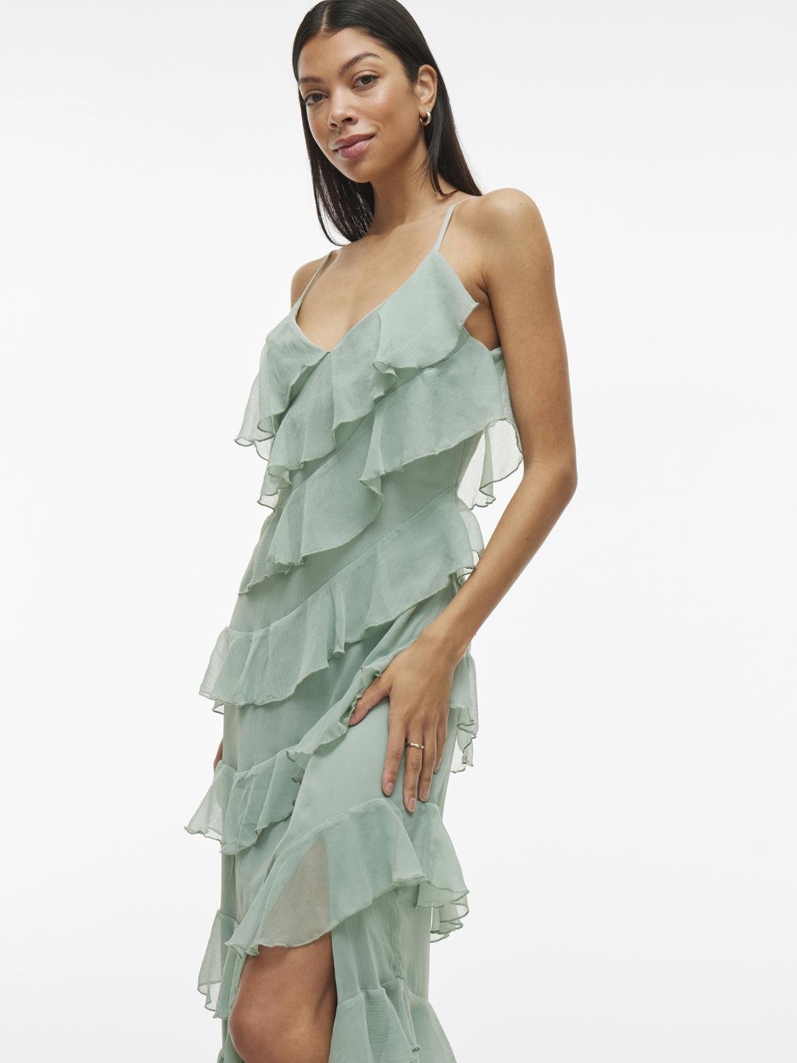 VILUNA Midi Dress - Green Milieu - VERO MODA & VILA Bergvik