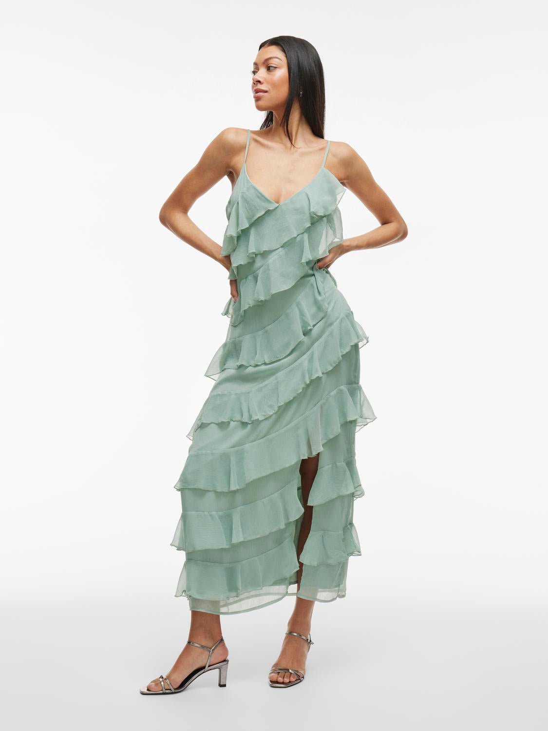 VILUNA Midi Dress - Green Milieu - VERO MODA & VILA Bergvik
