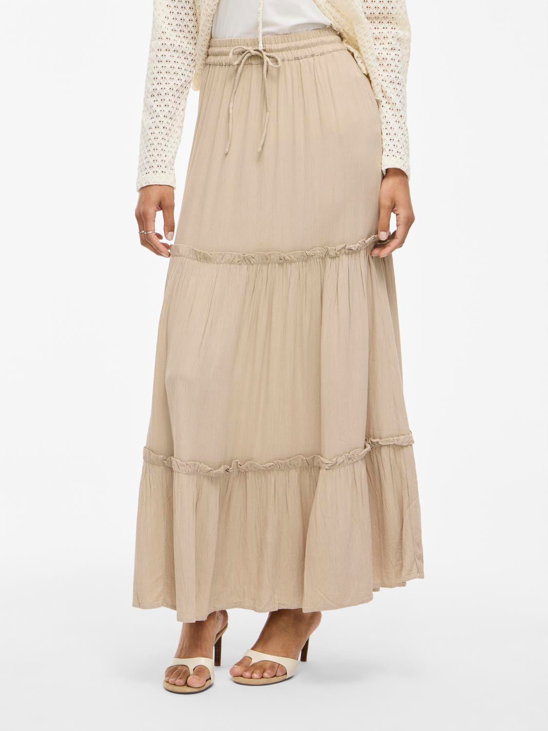 VIMESA Long Skirt - Feather Gray - VERO MODA & VILA Bergvik