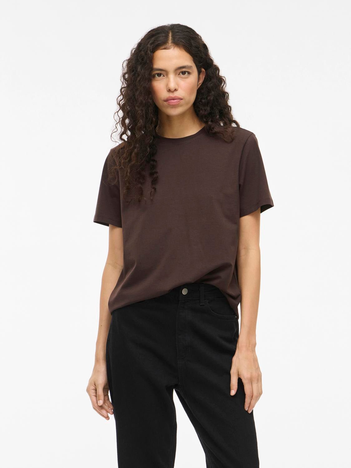 VINORA T-shirt - Coffee Bean - VERO MODA & VILA Bergvik