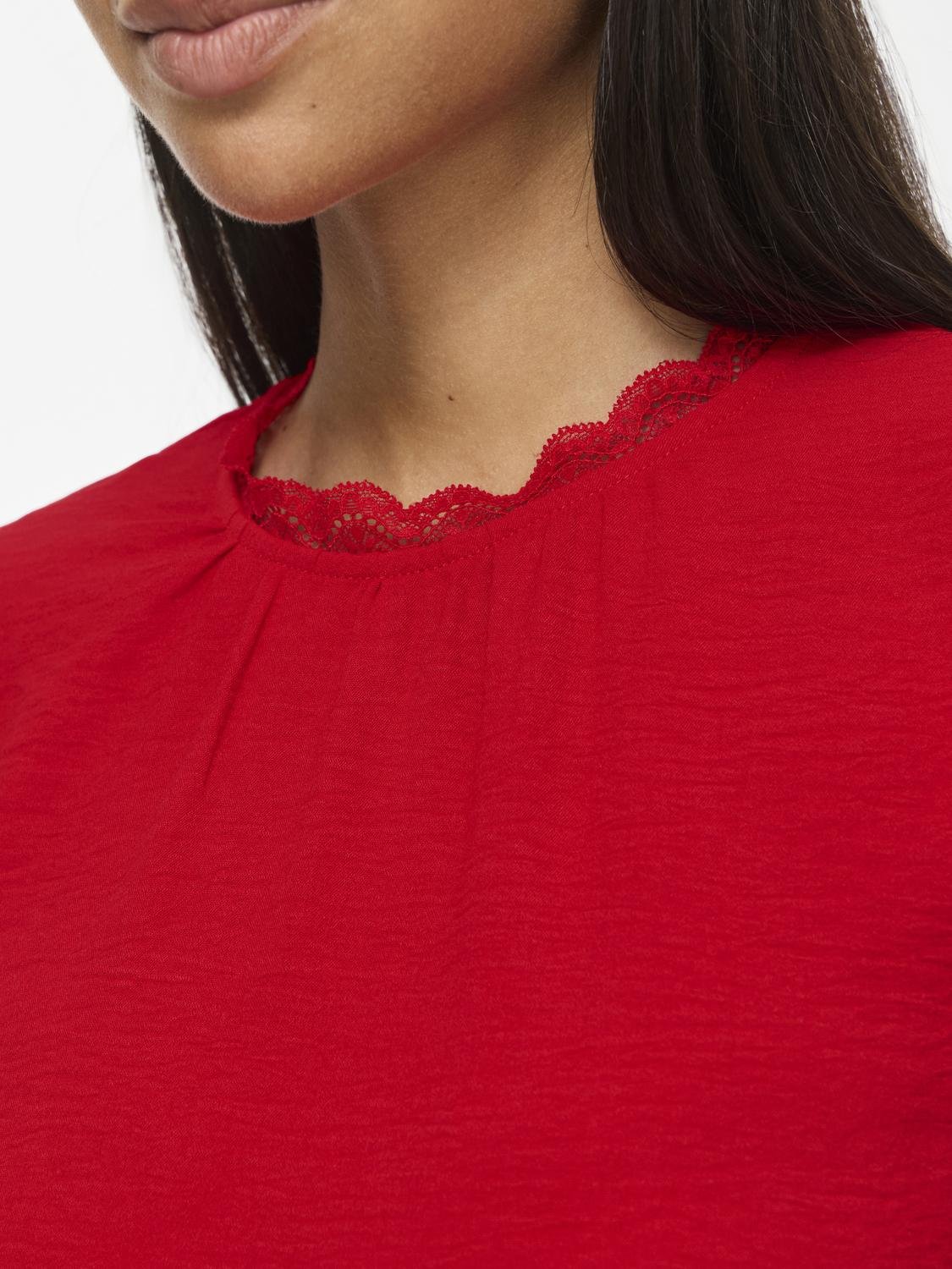 VIPALLAS Top - Racing Red - VERO MODA & VILA Bergvik