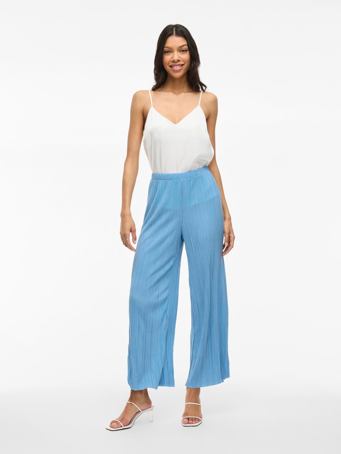 VIPLISA Trousers - Blissful Blue - VERO MODA & VILA Bergvik