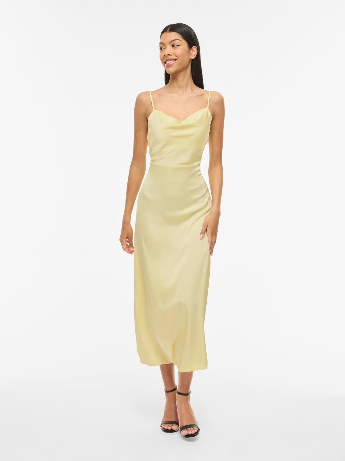 VIRAVENNA Long Dress - Pastel Yellow - VERO MODA & VILA Bergvik