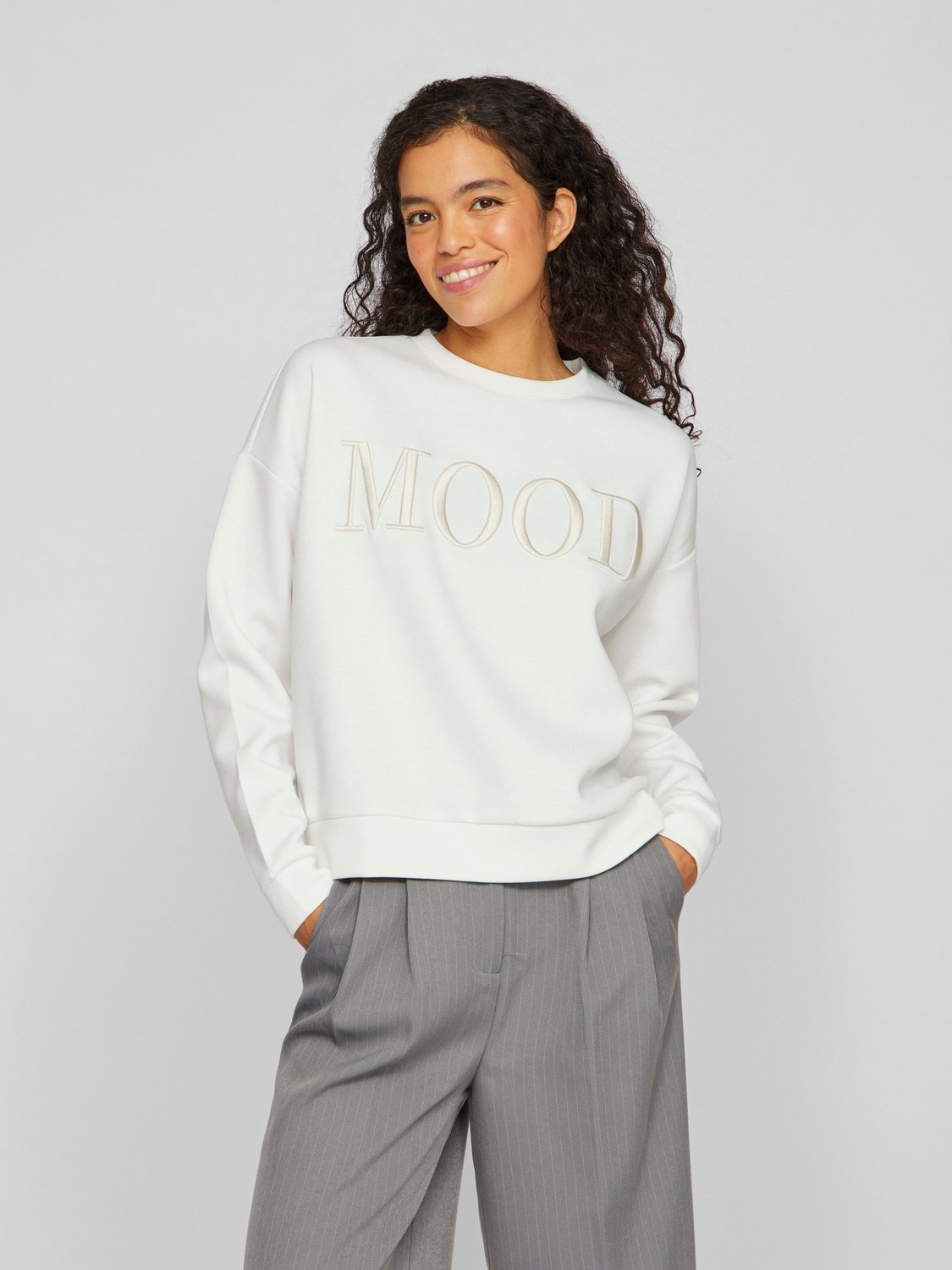 VIREFLECT Sweatshirt - Cloud Dancer - VERO MODA & VILA Bergvik