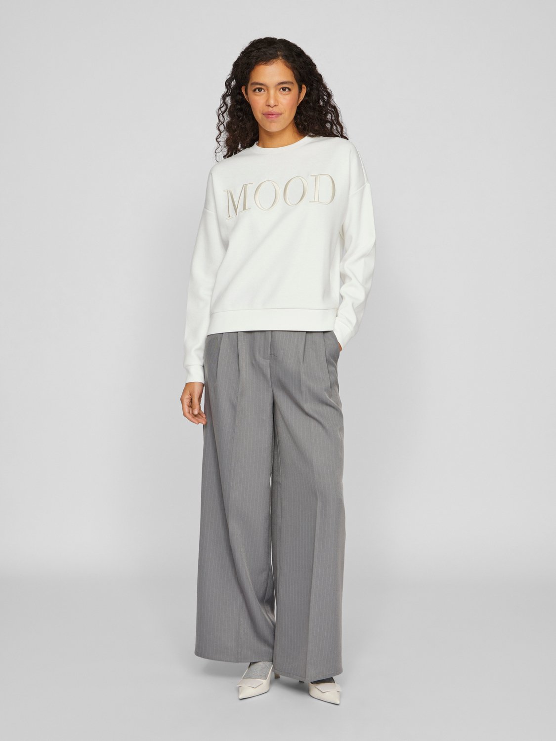 VIREFLECT Sweatshirt - Cloud Dancer - VERO MODA & VILA Bergvik