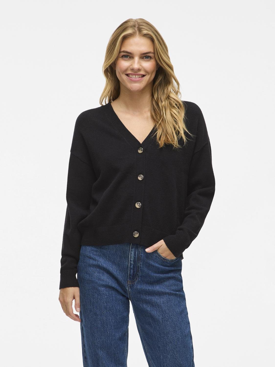 VIRIL Knit Cardigan - Black - VERO MODA & VILA Bergvik