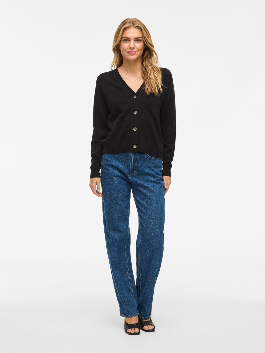 VIRIL Knit Cardigan - Black - VERO MODA & VILA Bergvik