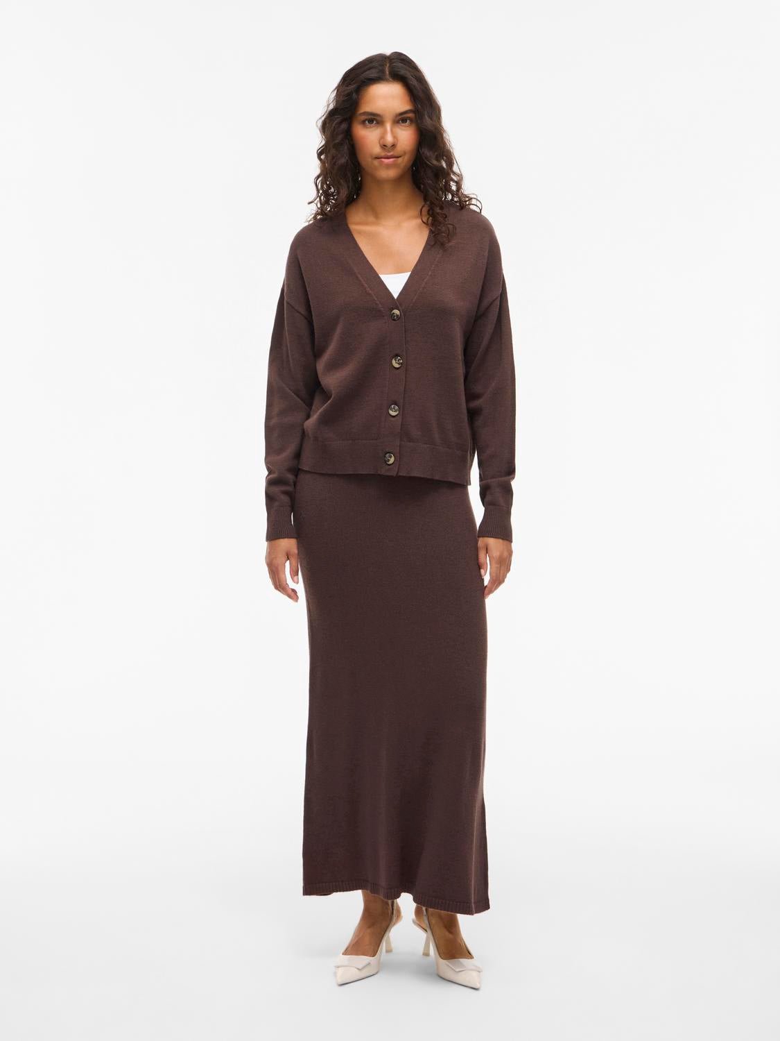 VIRIL Knit Cardigan - Coffee Bean - VERO MODA & VILA Bergvik