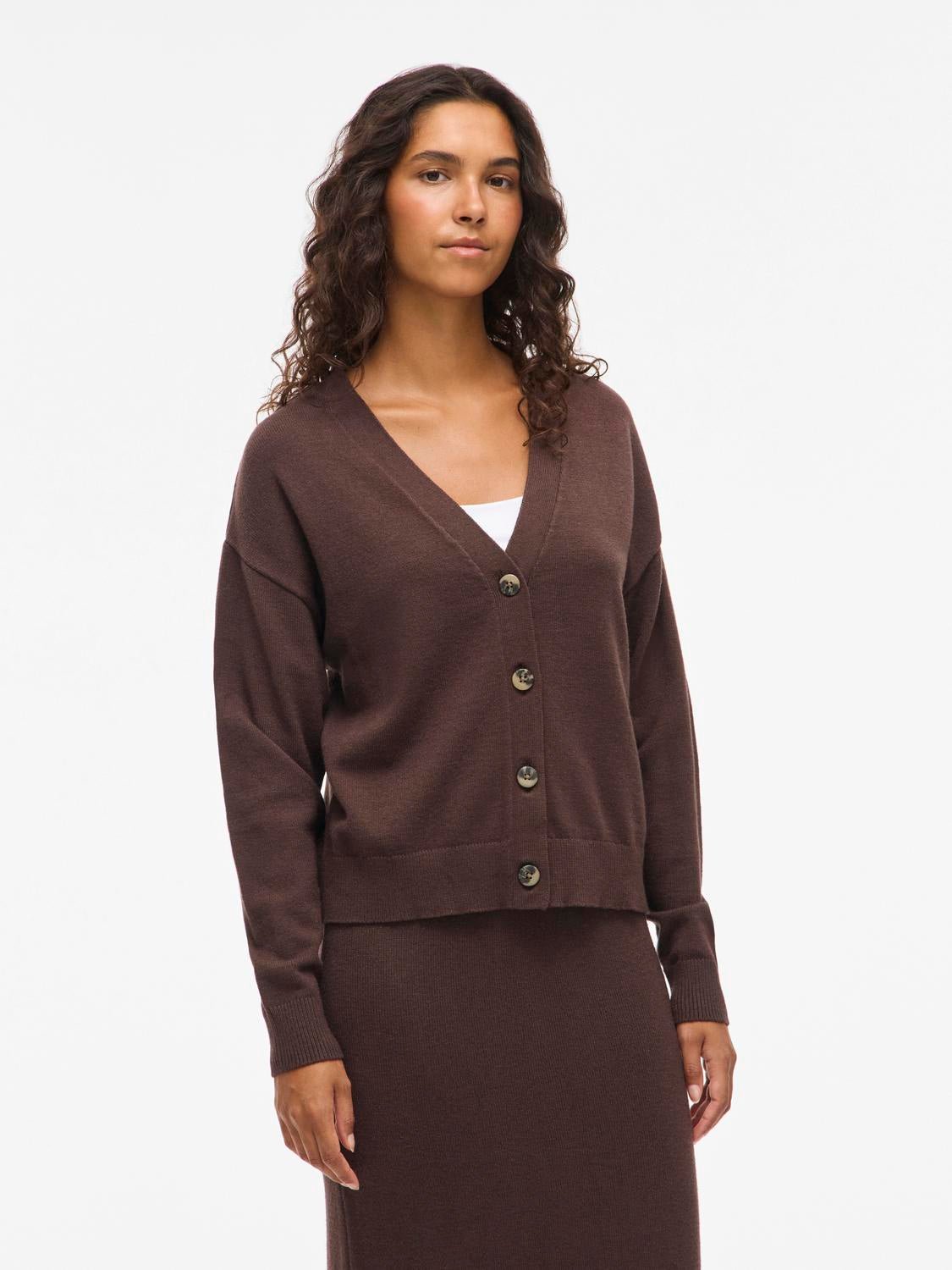 VIRIL Knit Cardigan - Coffee Bean - VERO MODA & VILA Bergvik