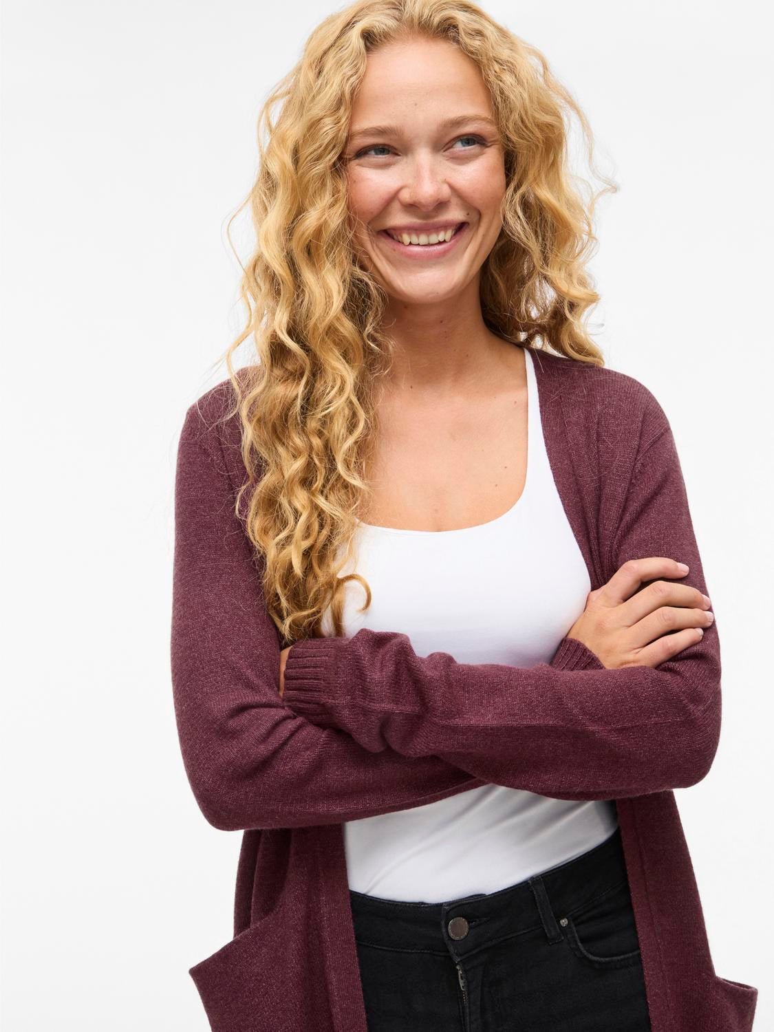 VIRIL Knit Cardigan - Fig - VERO MODA & VILA Bergvik