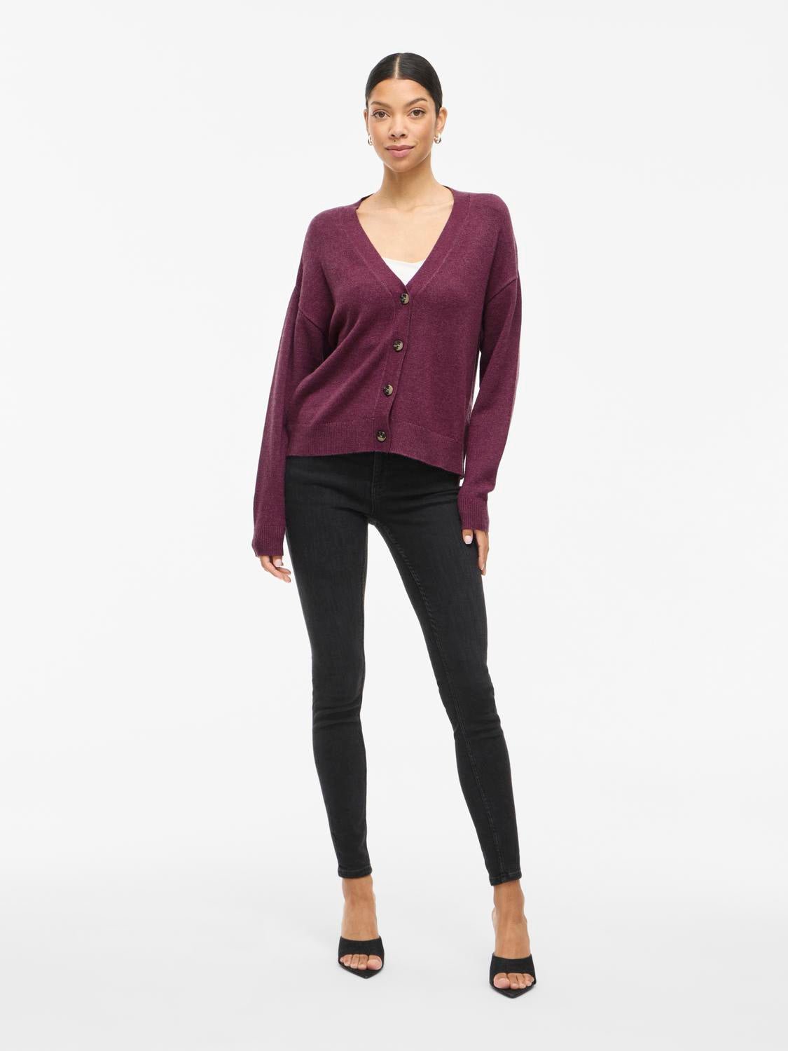 VIRIL Knit Cardigan - Fig - VERO MODA & VILA Bergvik