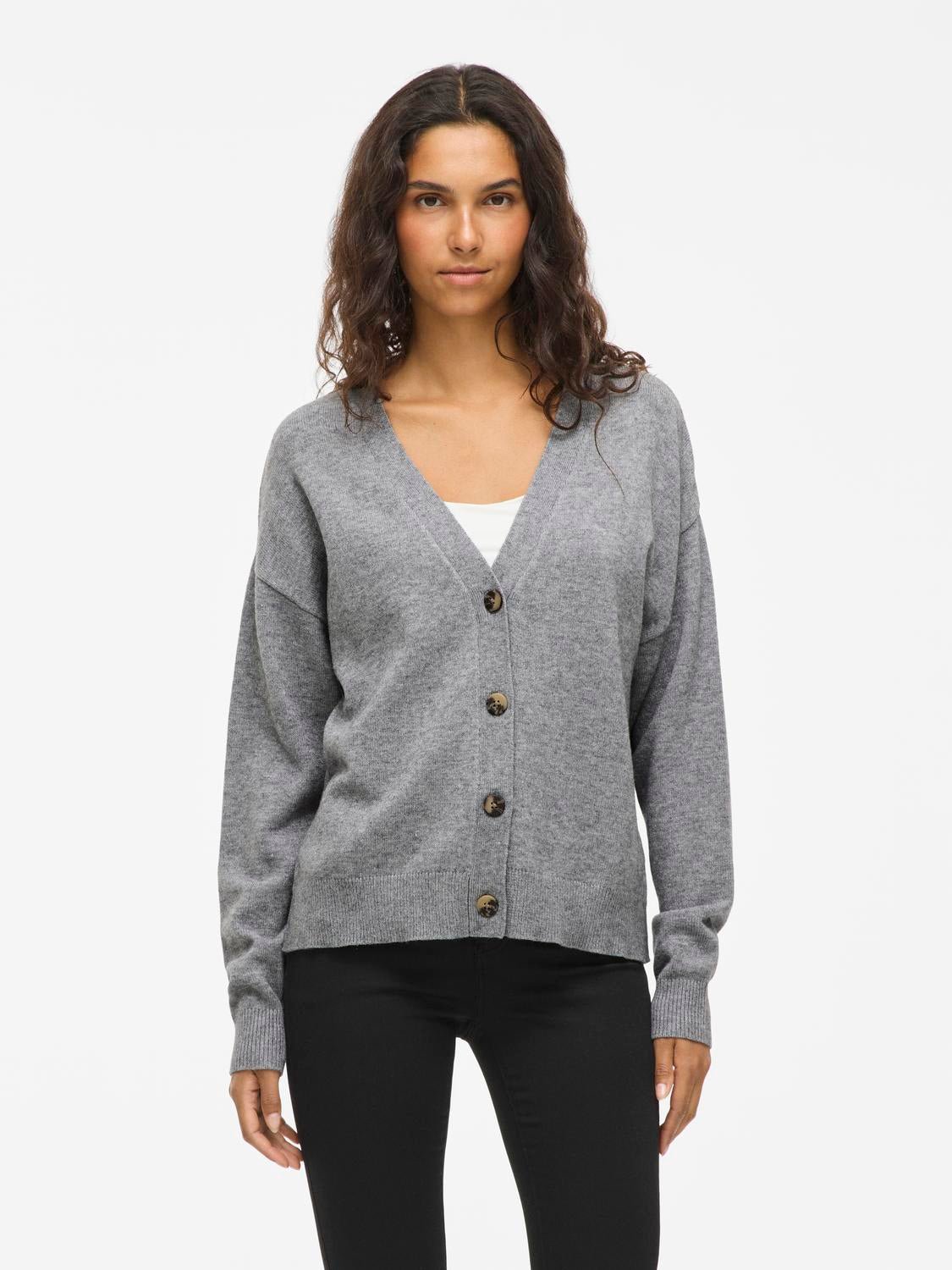 VIRIL Knit Cardigan - Medium Grey Melange - VERO MODA & VILA Bergvik
