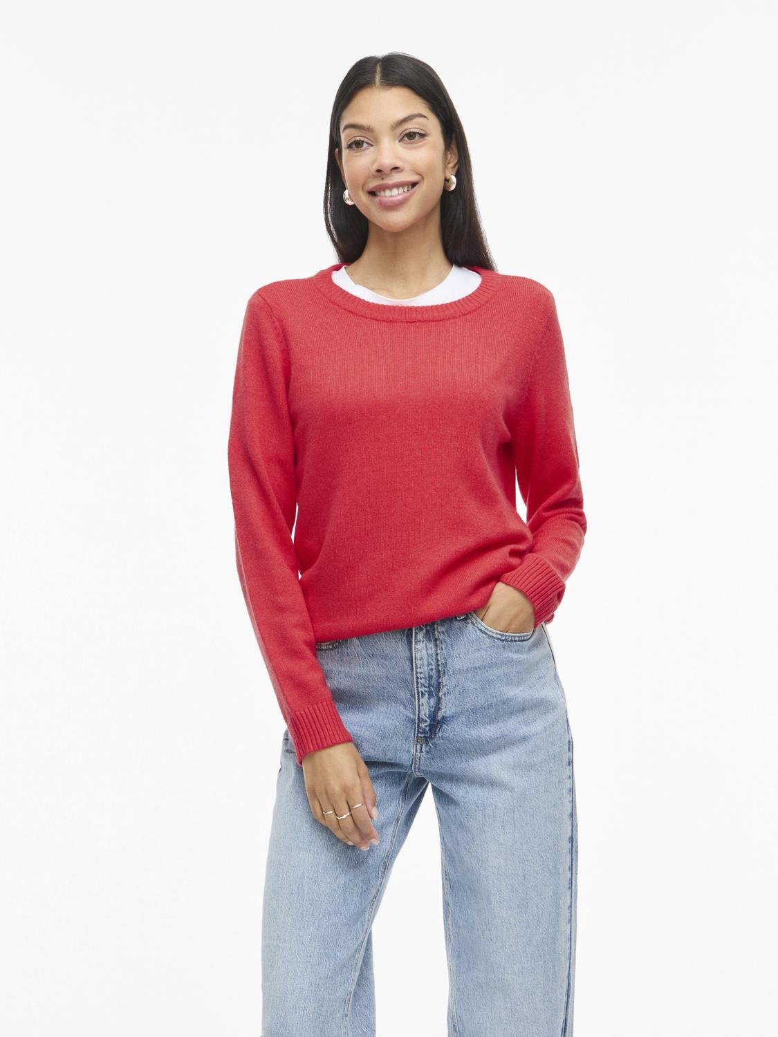 VIRIL Pullover - Hibiscus - VERO MODA & VILA Bergvik