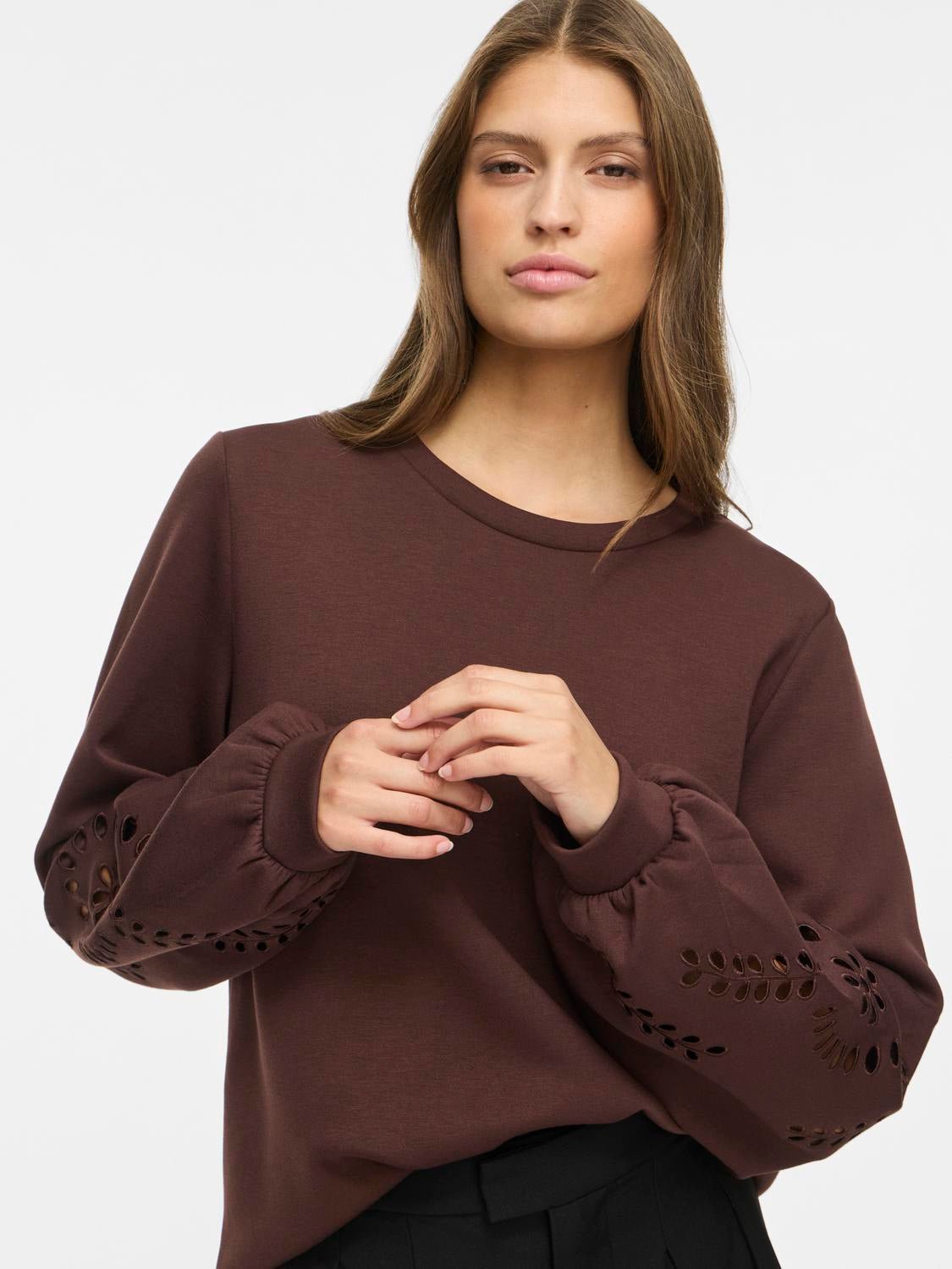 VISANDY Sweatshirt - Coffee Bean - VERO MODA & VILA Bergvik