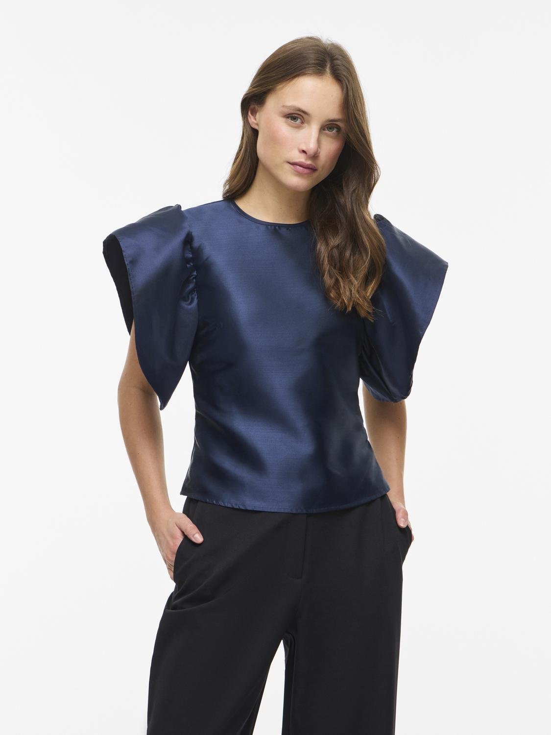 VISHINA T-Shirt - Navy Blazer - VERO MODA & VILA Bergvik