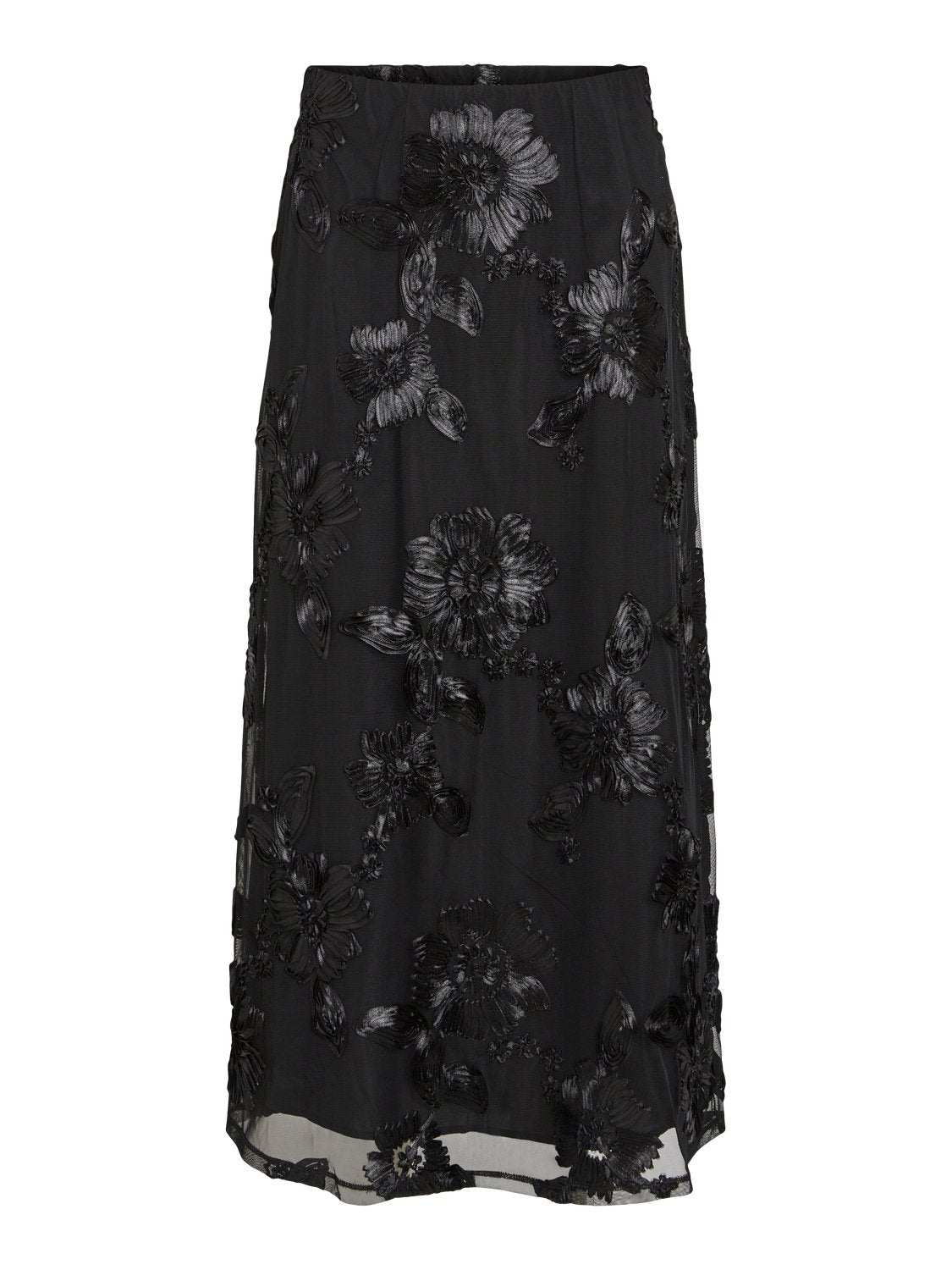 VISTELLE Midi Skirt - Black Beauty - VERO MODA & VILA Bergvik