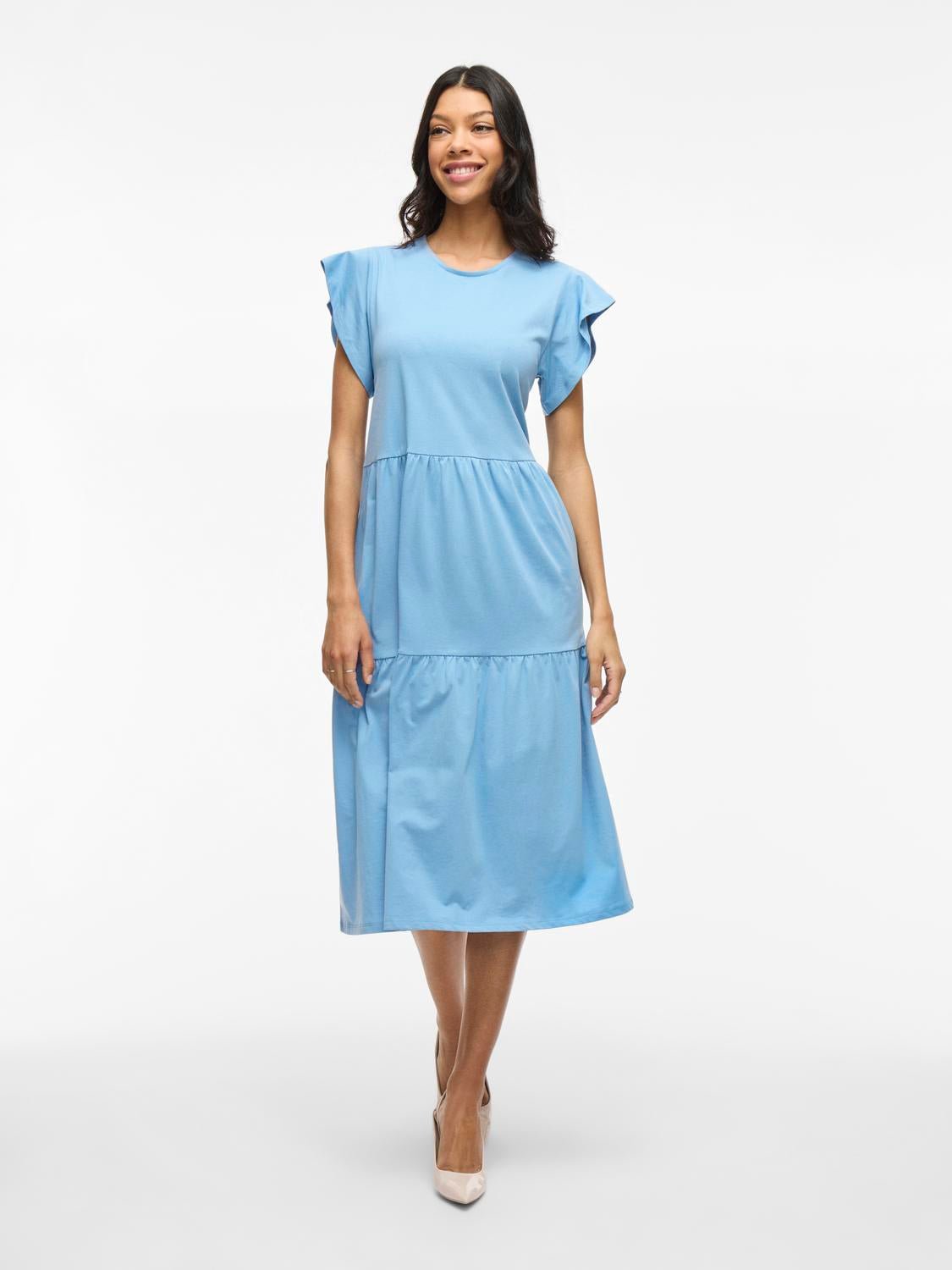 VISUMMER Midi Dress - Blissful Blue - VERO MODA & VILA Bergvik