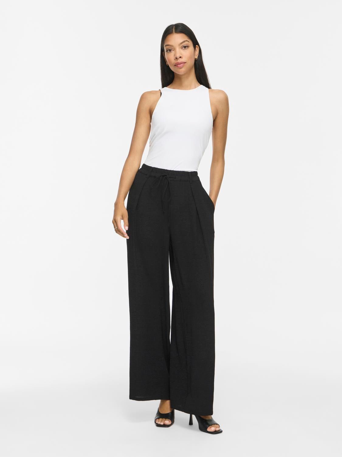 VISURASHIL Trousers - Black Beauty - VERO MODA & VILA Bergvik