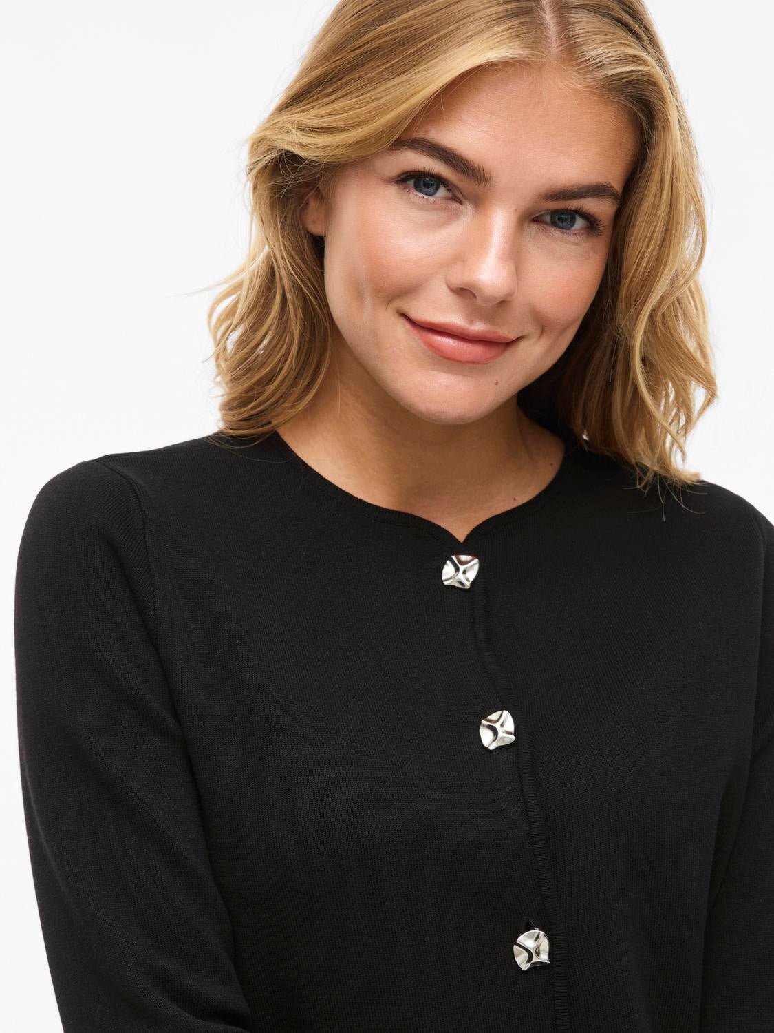 VISWAY Knit Cardigan - Black Beauty - VERO MODA & VILA Bergvik