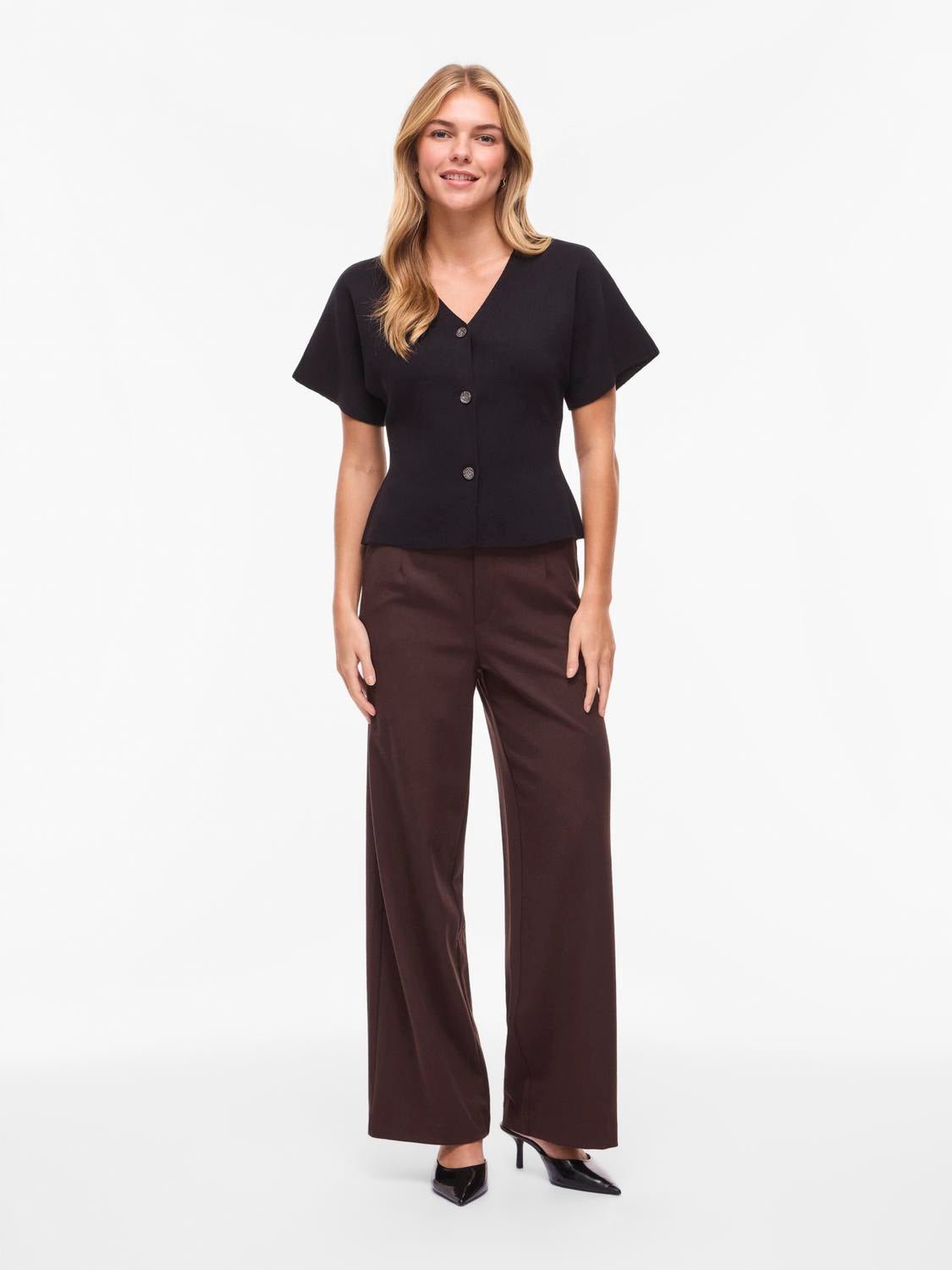 VISWAY Knit Cardigan - Black Beauty - VERO MODA & VILA Bergvik