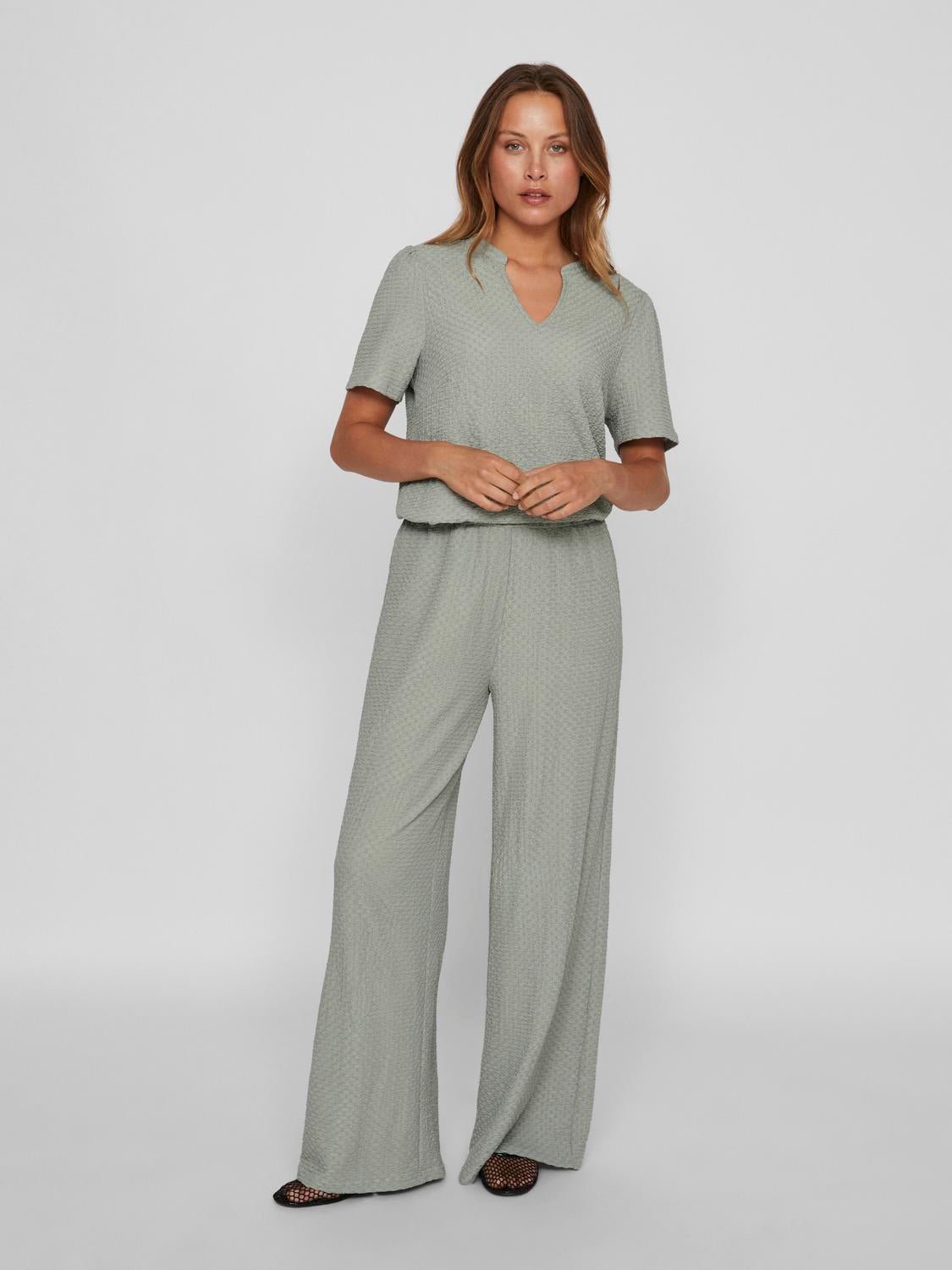 VIVALLIE Pants - Green Milieu - VERO MODA & VILA Bergvik