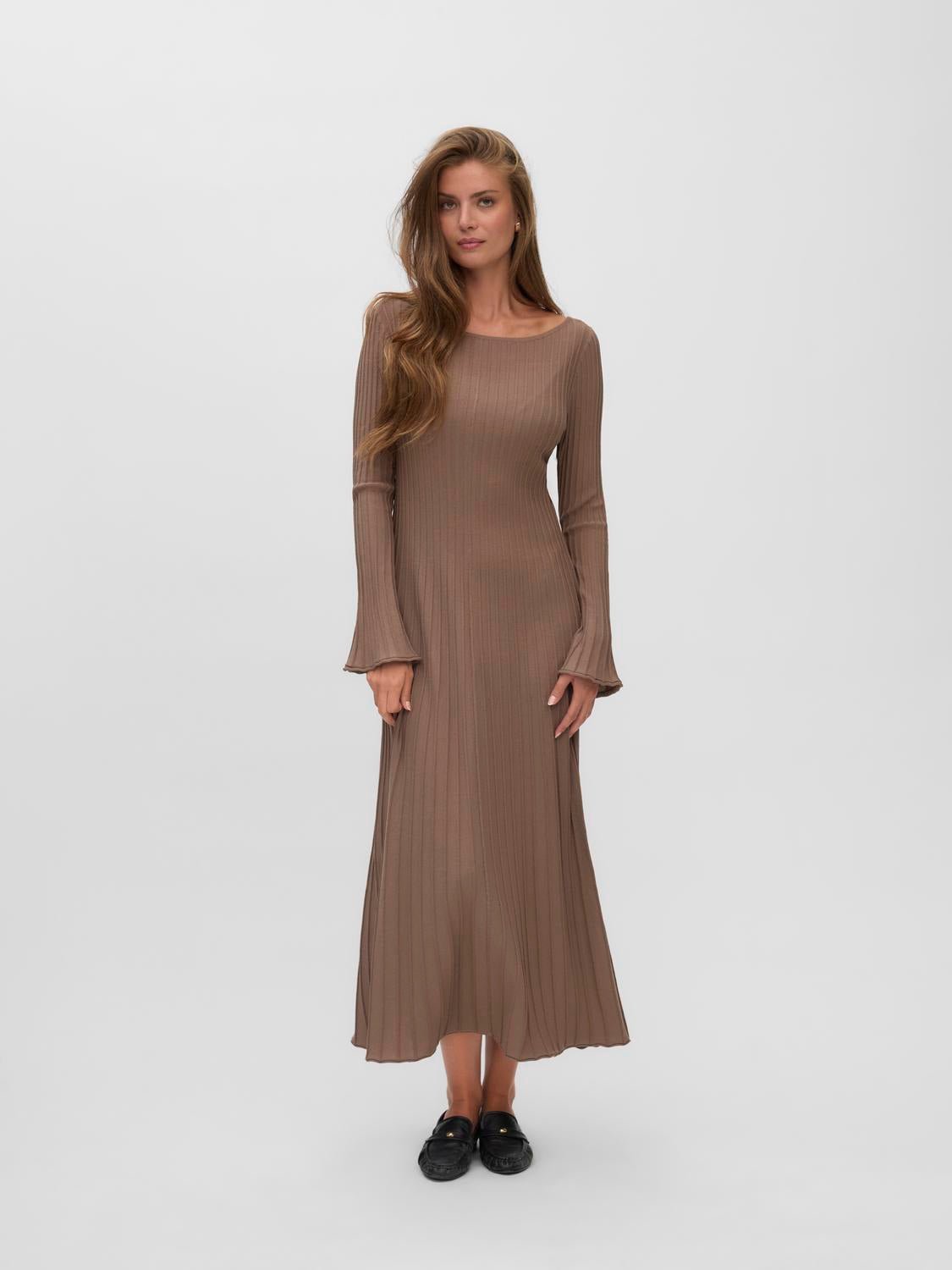 VMALESSANDRIA Long Dress - Fossil - VERO MODA & VILA Bergvik