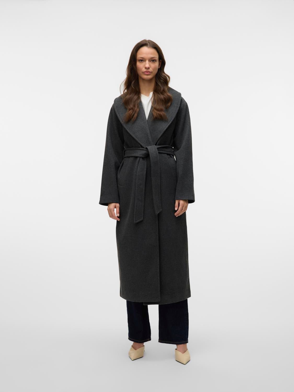 VMANNE Coat - Dark Grey Melange - VERO MODA & VILA Bergvik