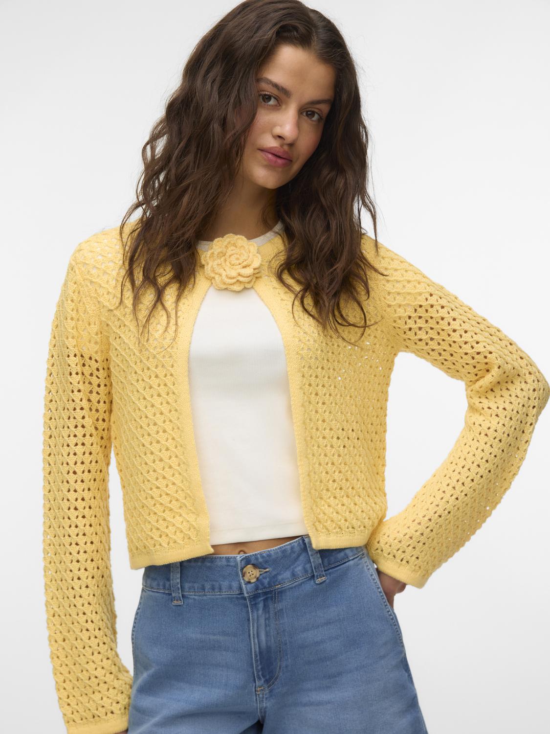 VMBELLE Knitted Cardigan - Golden Haze - VERO MODA & VILA Bergvik