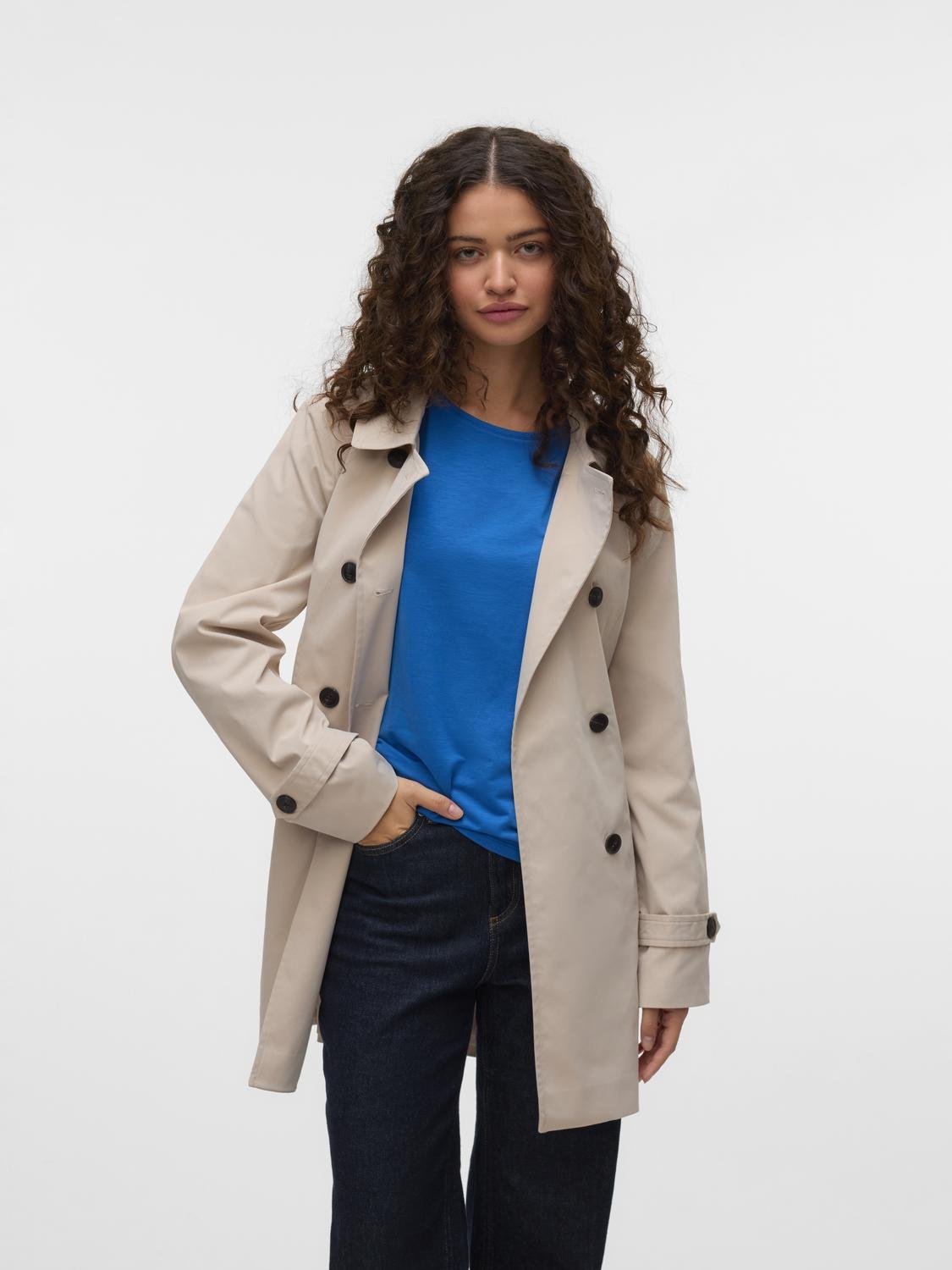 VMCHELSEA Trenchcoat - Oatmeal - VERO MODA & VILA Bergvik