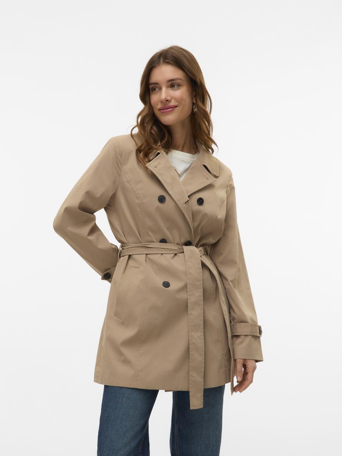 VMCHELSEA Trenchcoat - Silver Mink - VERO MODA & VILA Bergvik