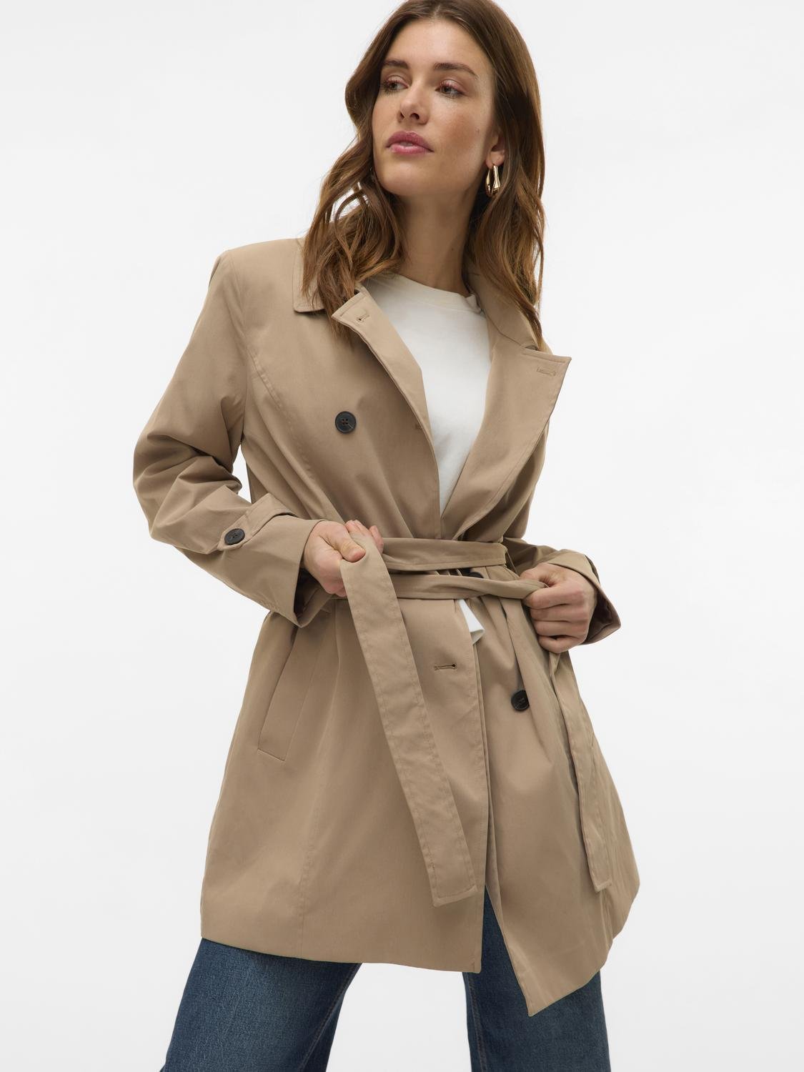 VMCHELSEA Trenchcoat - Silver Mink - VERO MODA & VILA Bergvik