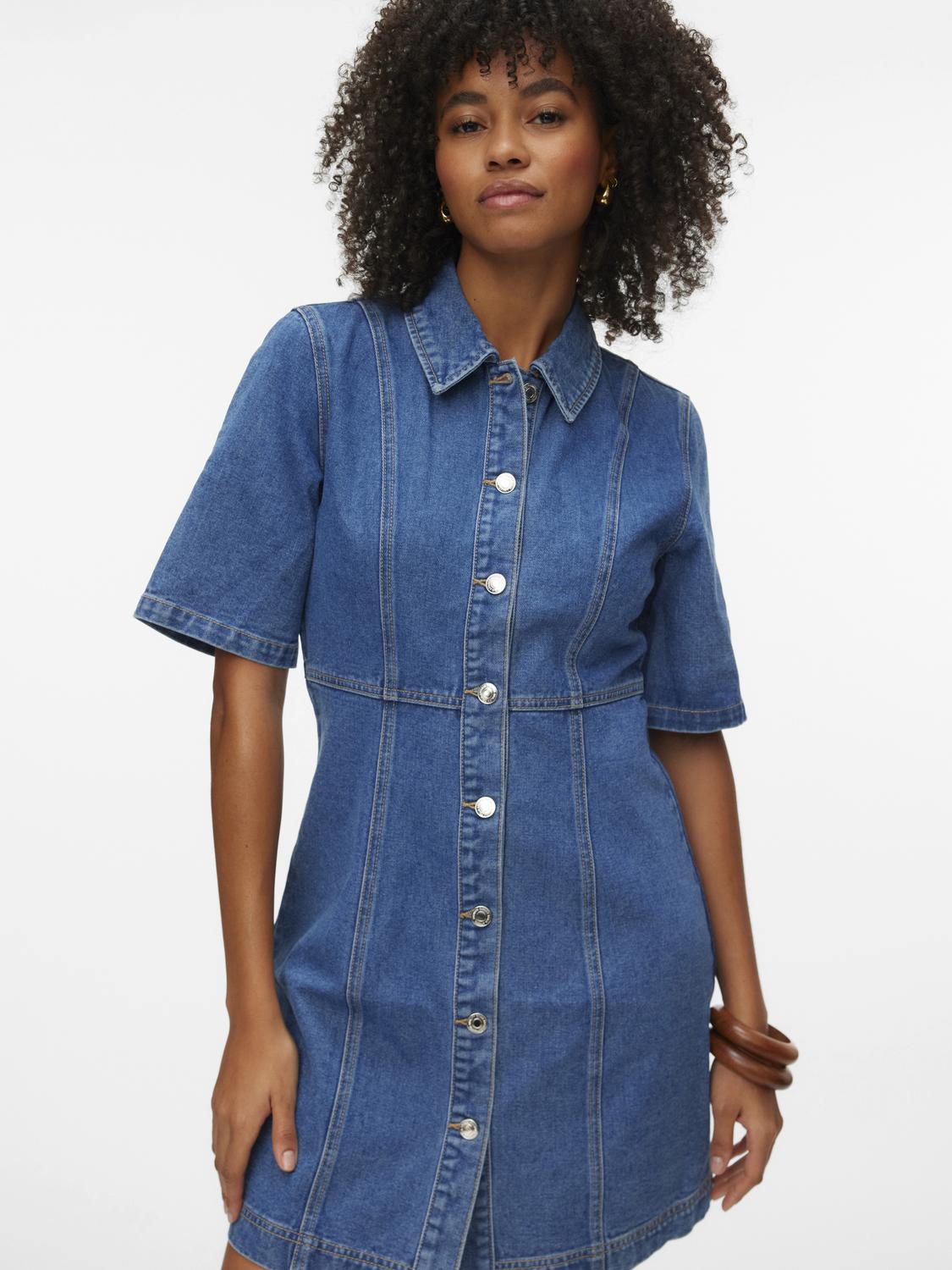 VMDAISY Short Dress - Medium Blue Denim - VERO MODA & VILA Bergvik