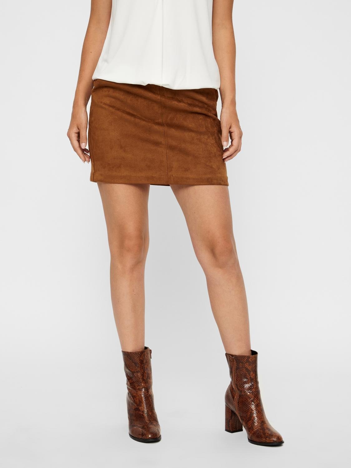 VMDONNADINA Short Skirt - Cognac - VERO MODA & VILA Bergvik