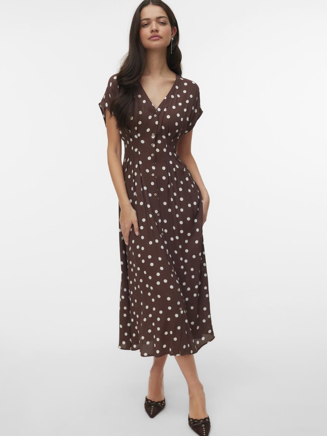 VMELISA Long Dress - Chocolate Martini - VERO MODA & VILA Bergvik