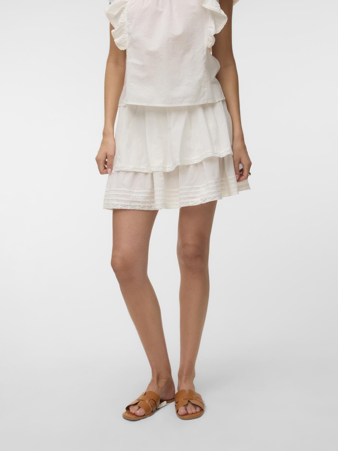 VMELIX Short Skirt - Snow White - VERO MODA & VILA Bergvik