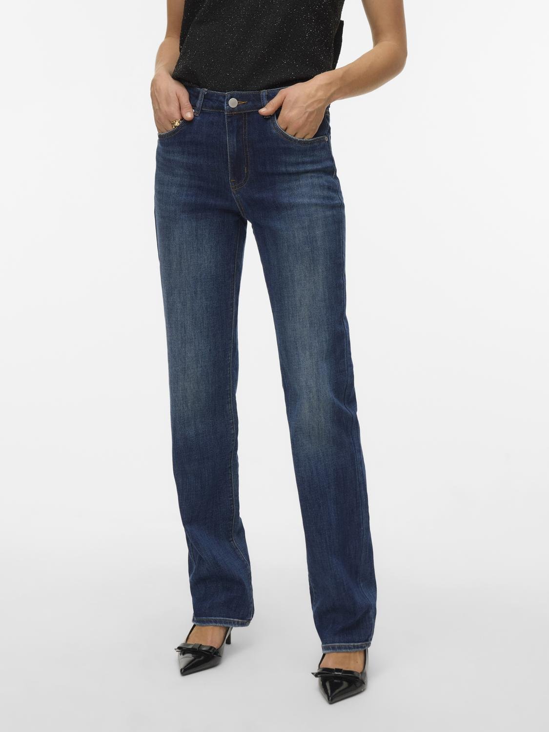 VMELLA Jeans - Dark Blue Denim - VERO MODA & VILA Bergvik