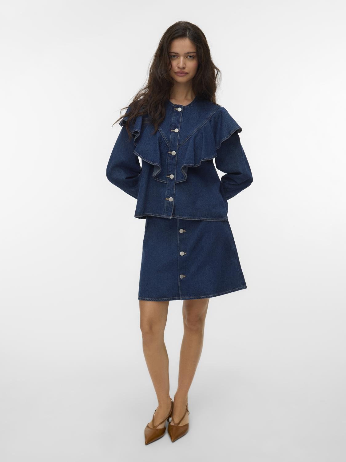 VMFIA Denim Shirt - Medium Blue Denim - VERO MODA & VILA Bergvik