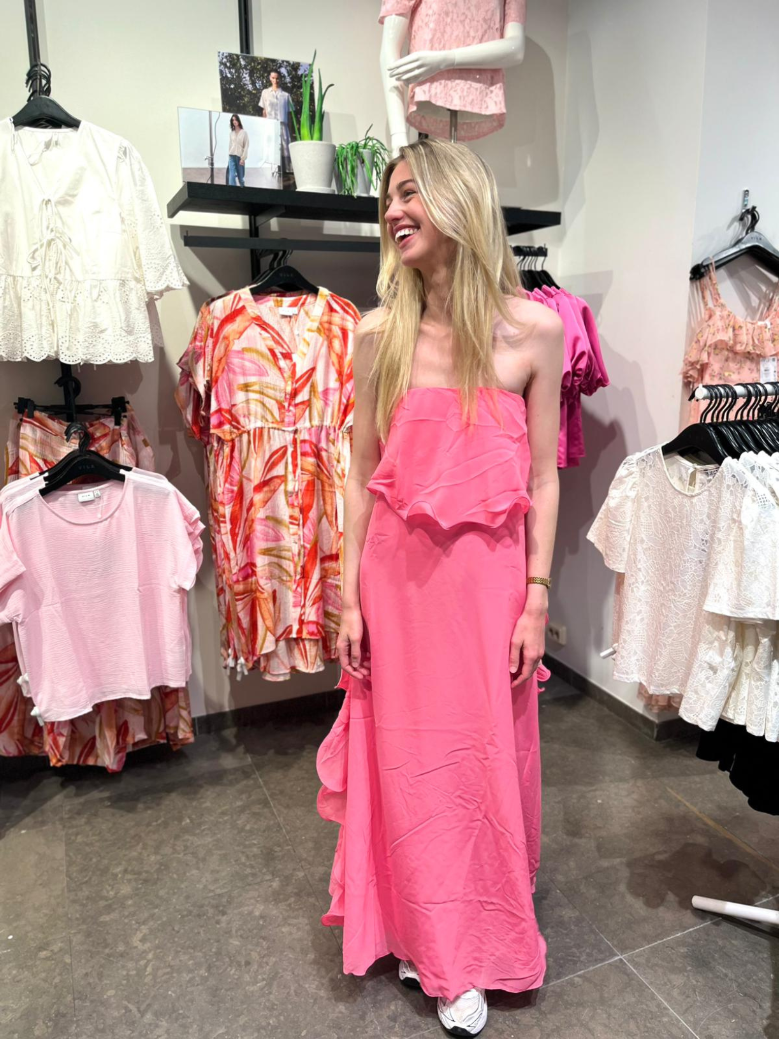 VMIRIS Long Dress - Hot Pink - VERO MODA & VILA Bergvik