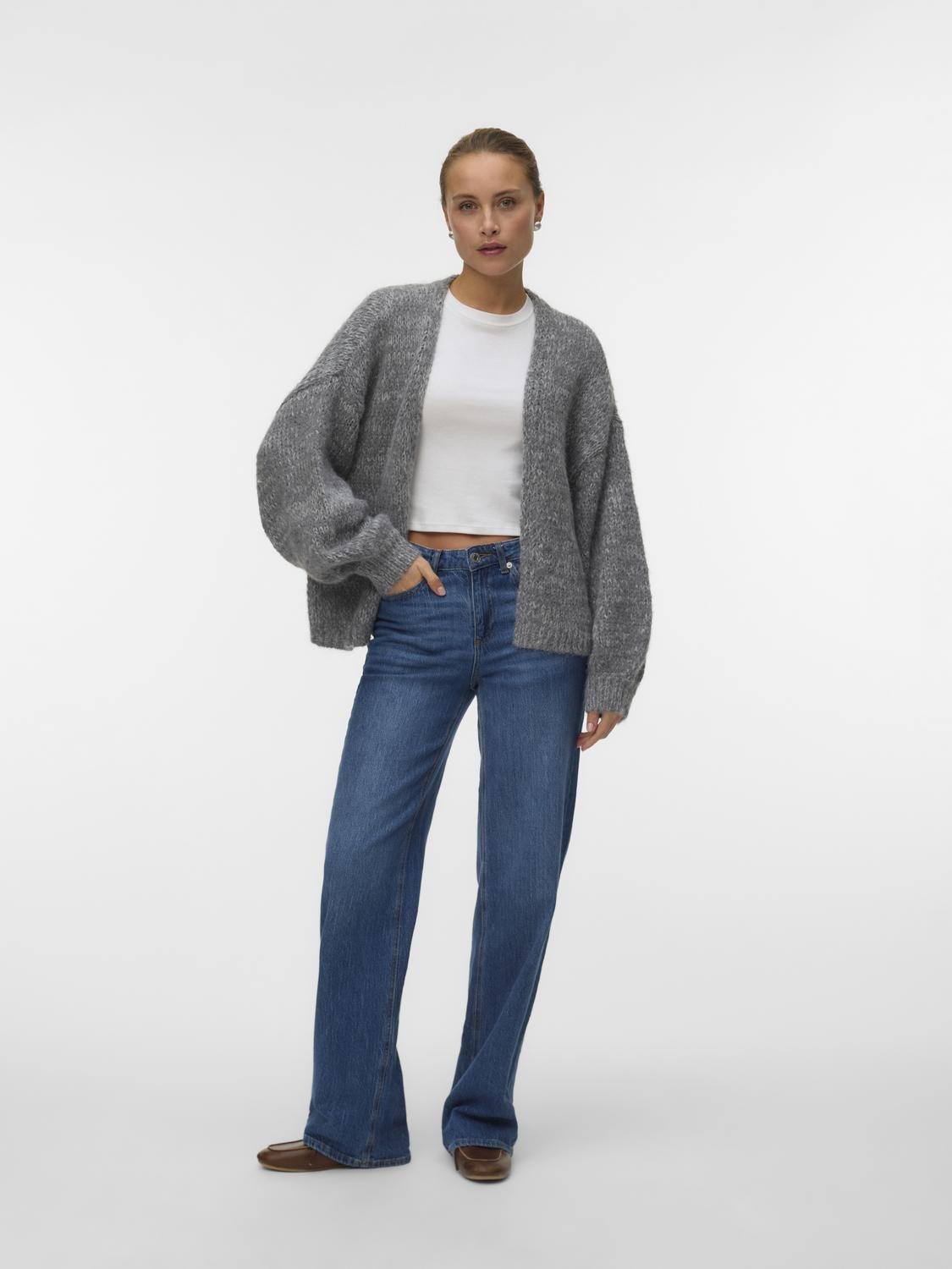 VMMAYBE Knit Cardigan - Medium Grey Melange - VERO MODA & VILA Bergvik