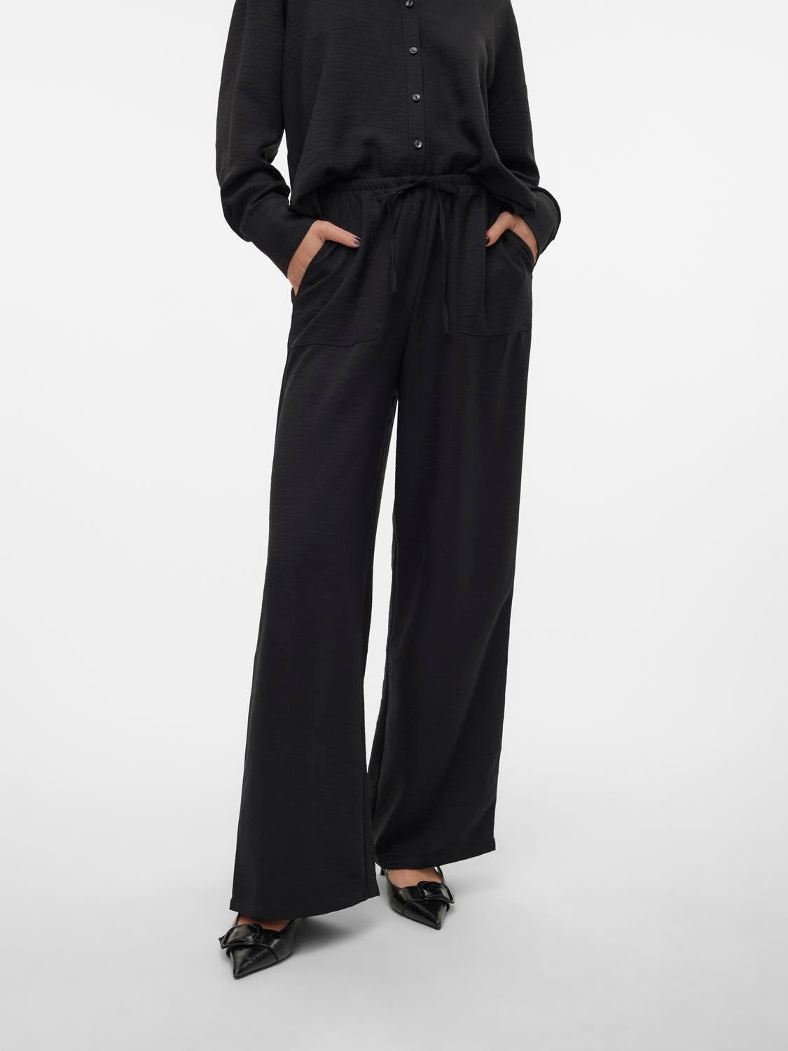 VMMELANEY Trousers - Black - VERO MODA & VILA Bergvik