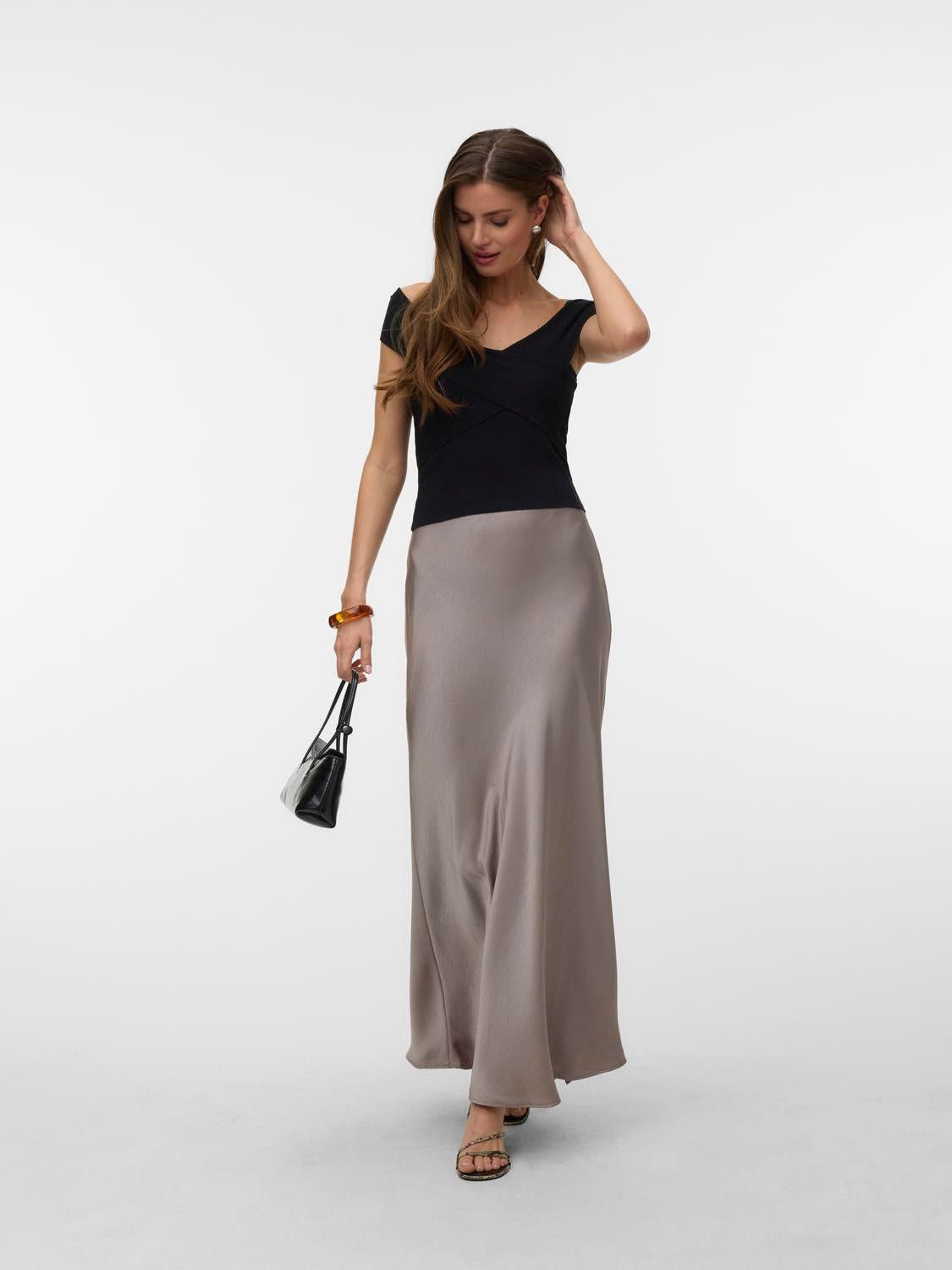 VMMIRO Long Skirt - Moon Rock - VERO MODA & VILA Bergvik