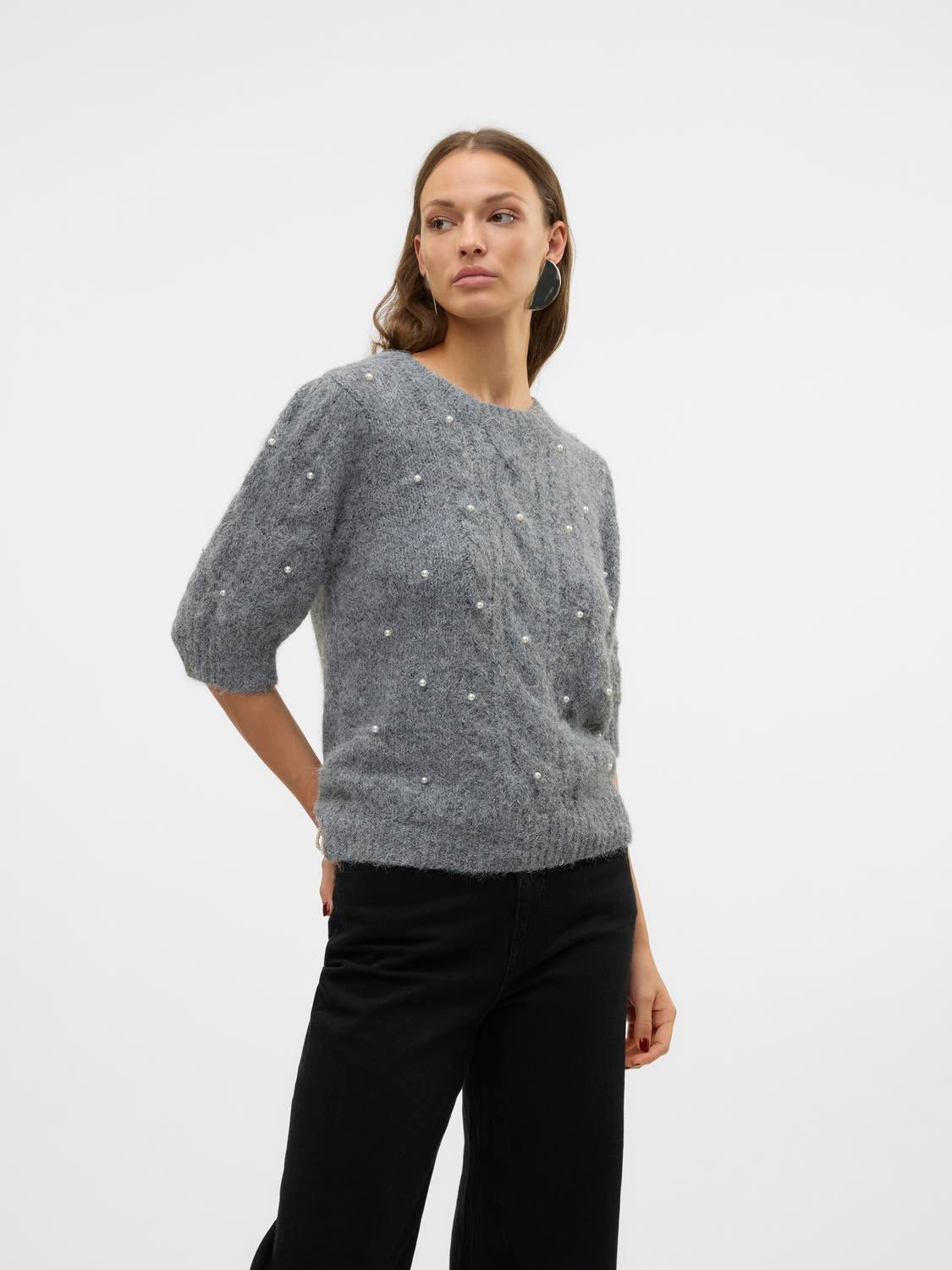 VMNOVA Pullover - Dark Grey Melange - VERO MODA & VILA Bergvik