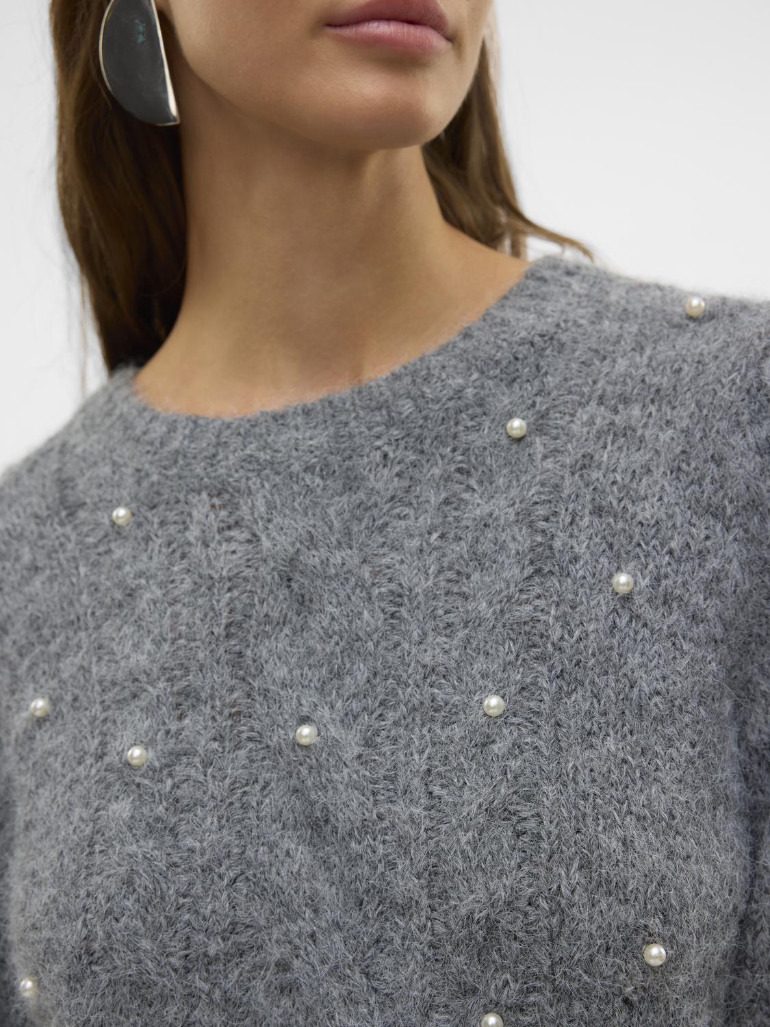 VMNOVA Pullover - Dark Grey Melange - VERO MODA & VILA Bergvik