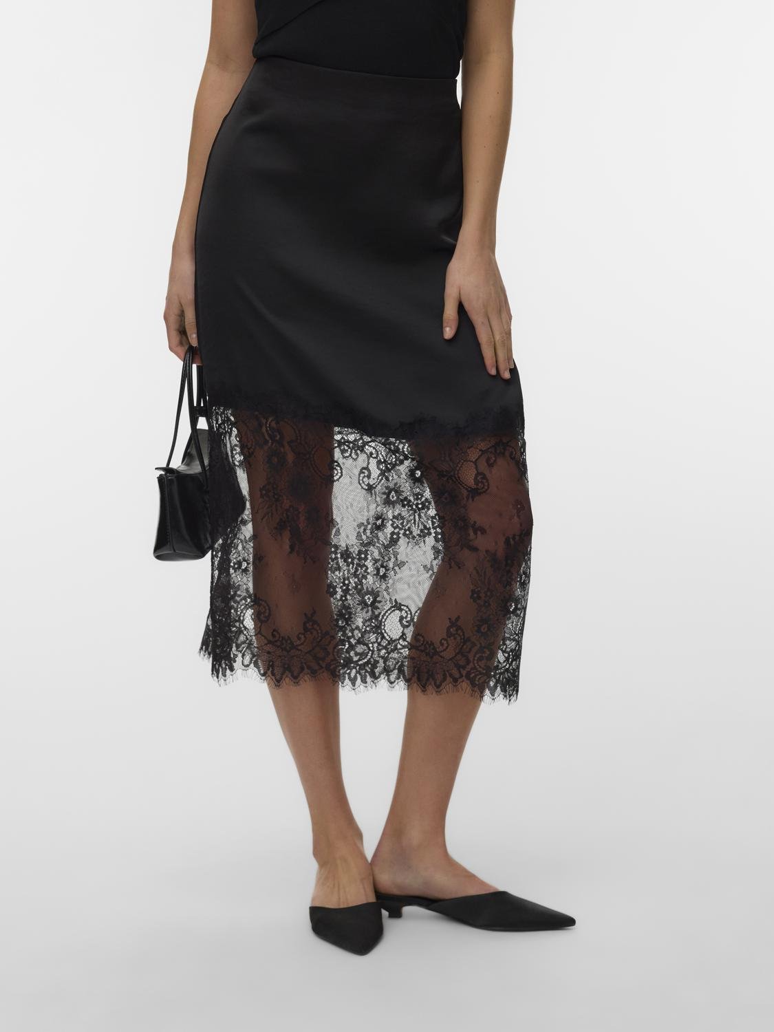 VMOLLIE Midi Skirt - Black - VERO MODA & VILA Bergvik