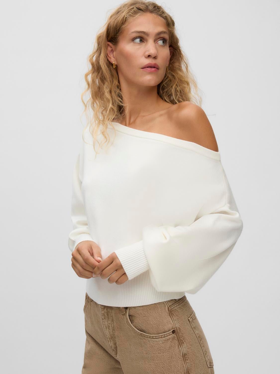VMPOLLY Knitted Cardigan - Snow White - VERO MODA & VILA Bergvik