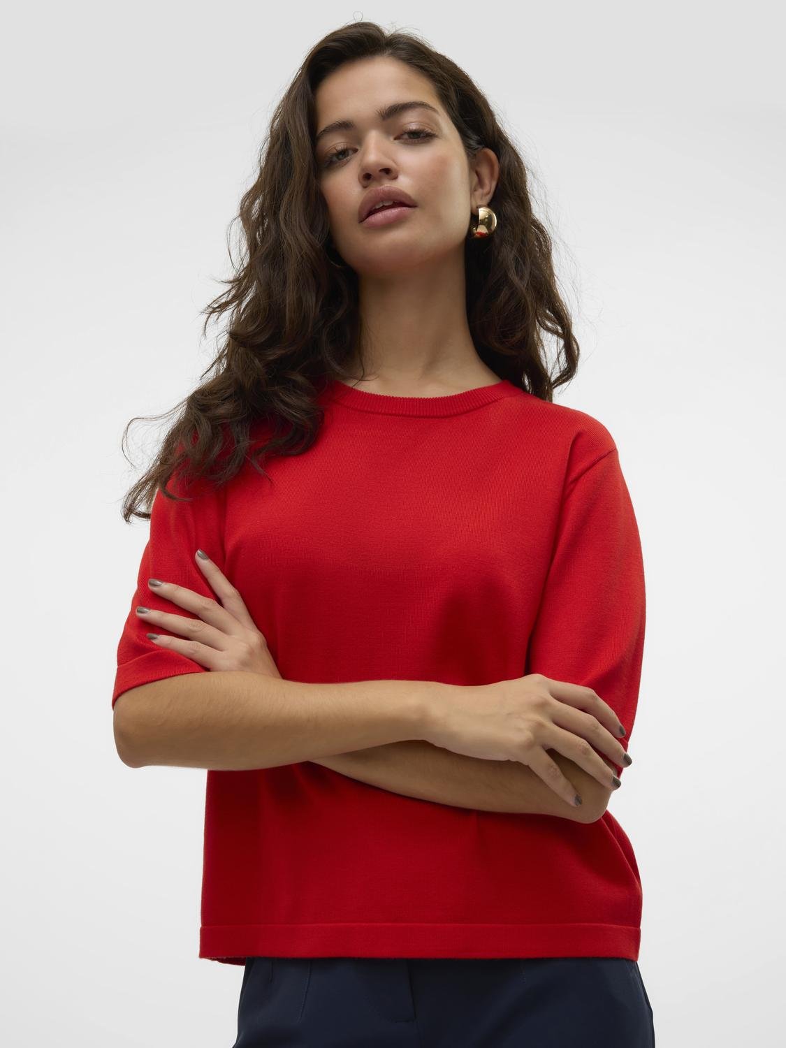 VMSILJE Pullover - High Risk Red - VERO MODA & VILA Bergvik