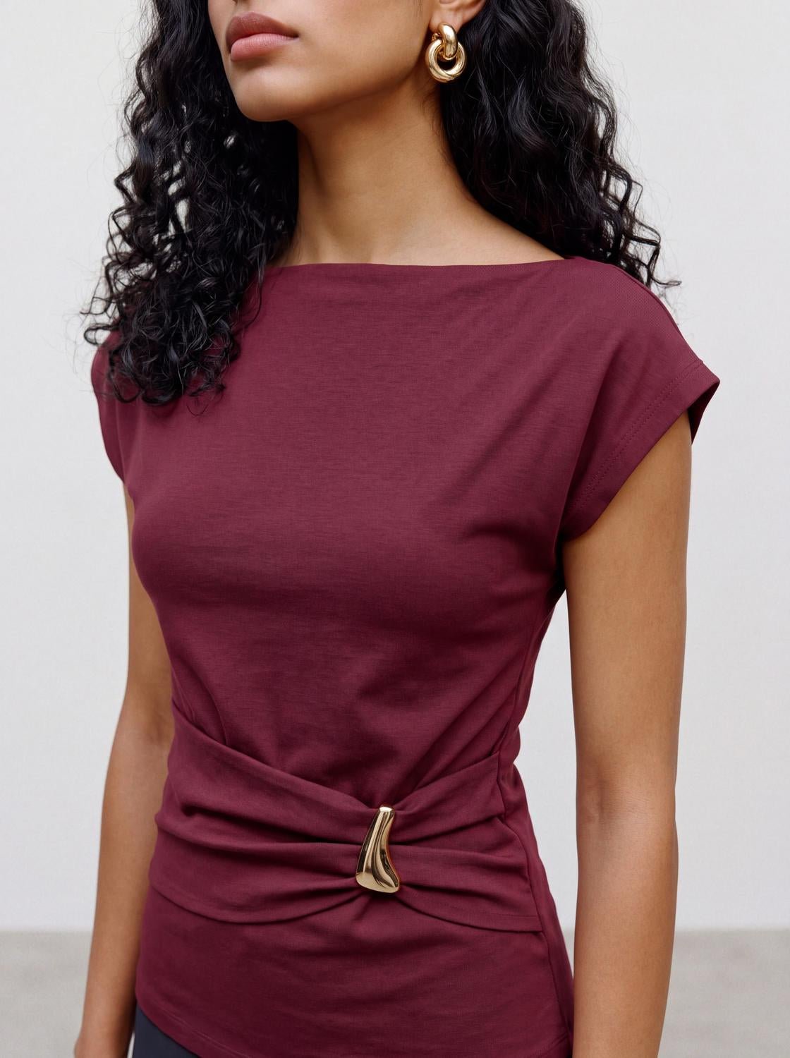 VMSMILLA Top - Burgundy - VERO MODA & VILA Bergvik