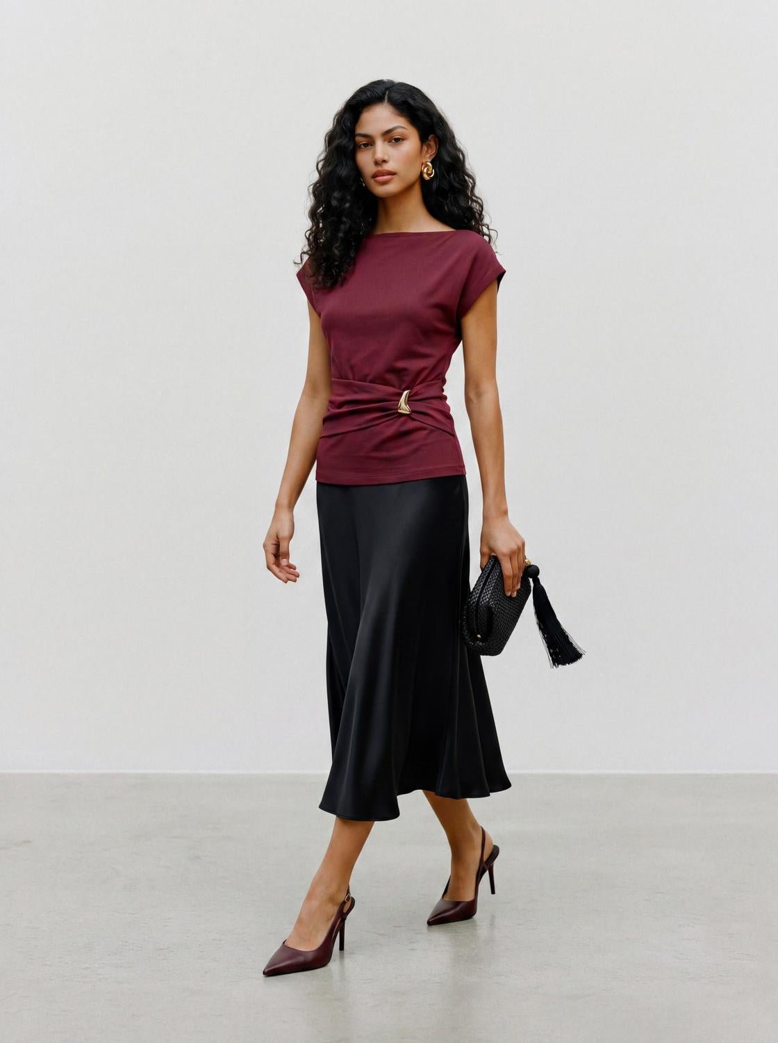 VMSMILLA Top - Burgundy - VERO MODA & VILA Bergvik