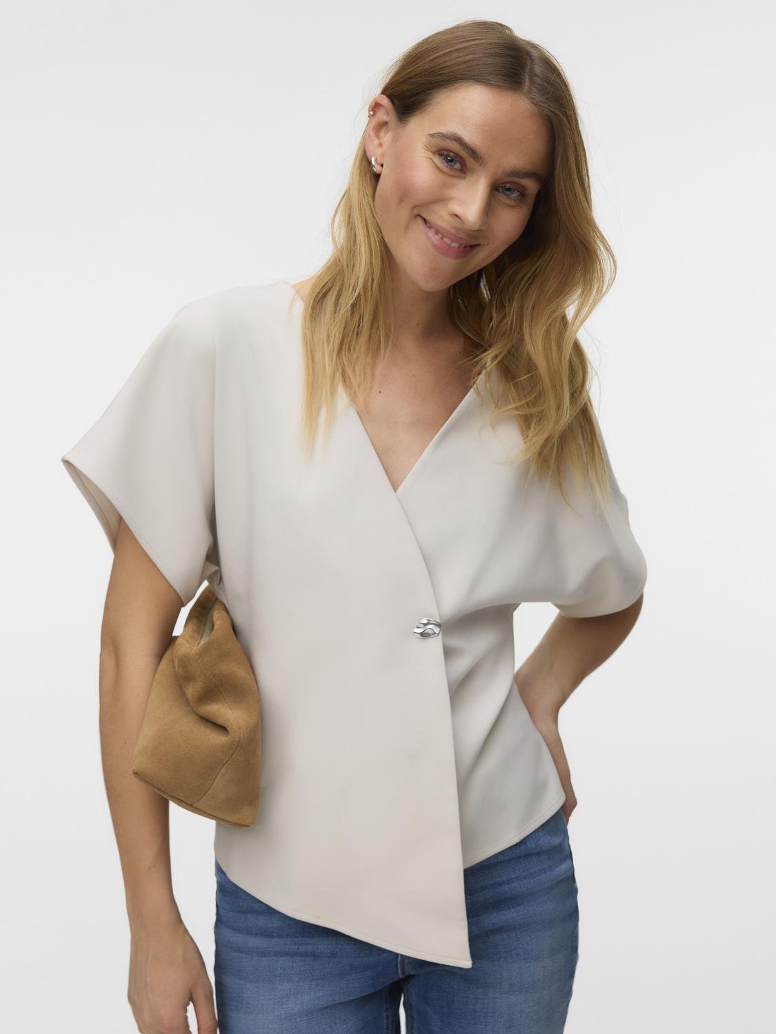 VMSONJA Top - Pumice Stone - VERO MODA & VILA Bergvik
